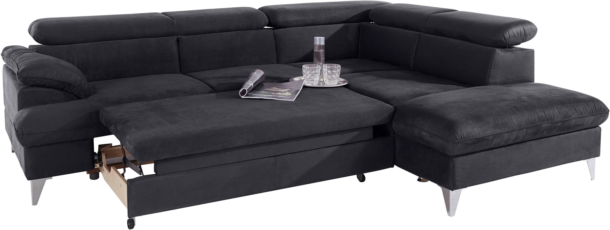 COTTA Ecksofa »Caluso L-Form«, mit Kopfteilverstellung, wahlweise mit Bettfunktion & Bettkasten