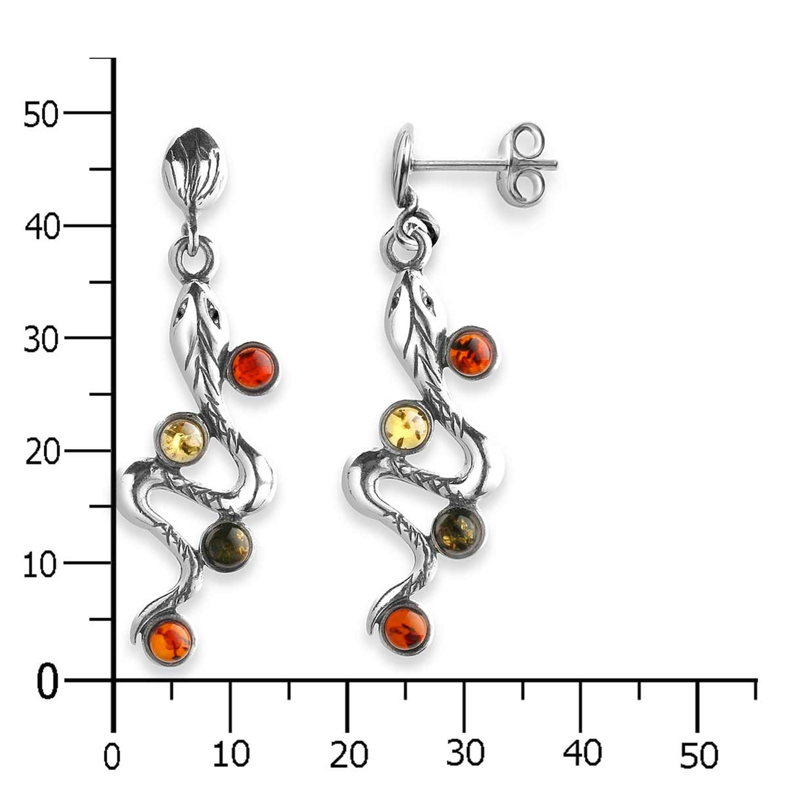 OSTSEE-SCHMUCK Paar Ohrhänger »Ostsee-Schmuck Ohrhänger Schlange Ohrhänger Schlange«, (2 tlg.)