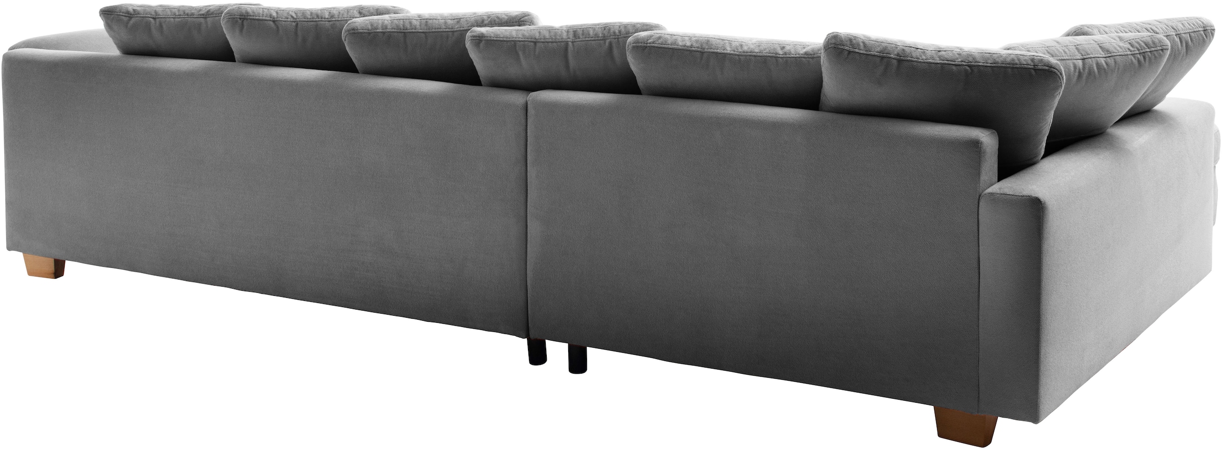 Mr. Couch Ecksofa »Bologna, L-Form, mit Holzfüßen«, wahlweise mit Kaltschaum