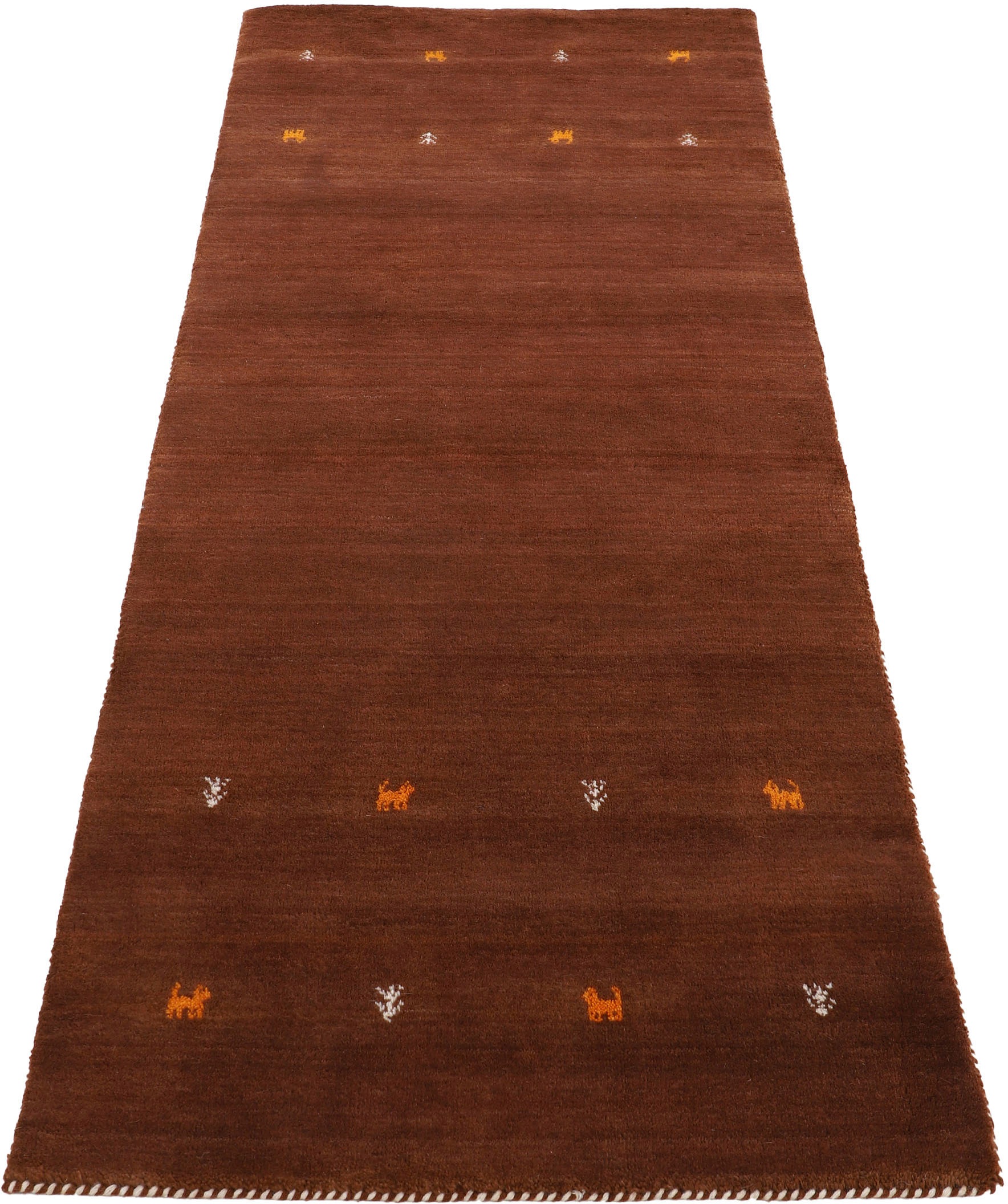 carpetfine Wollteppich »Gabbeh Uni, auch als Läufer und Rund erhältlich«, r günstig online kaufen