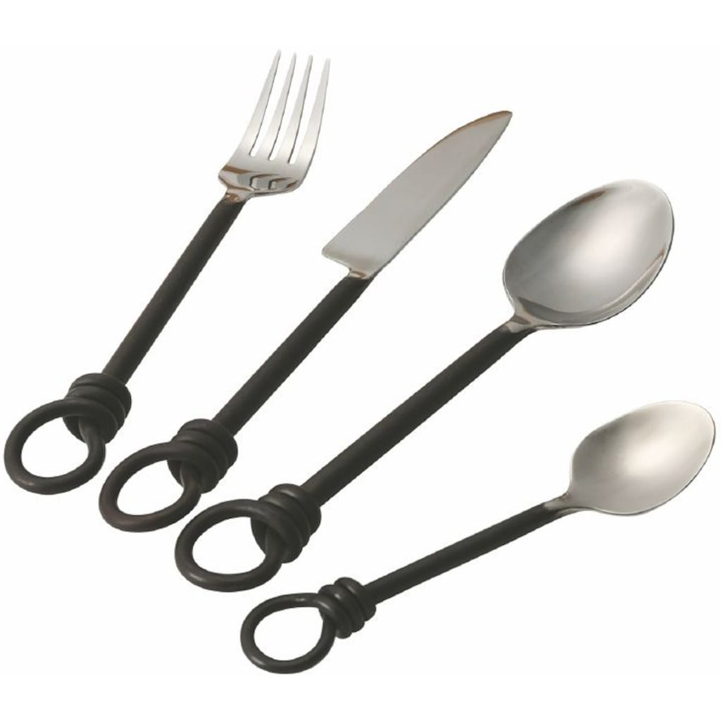 Villa d'Este Besteck-Set »Materia Black«, (Set, 24 tlg.)