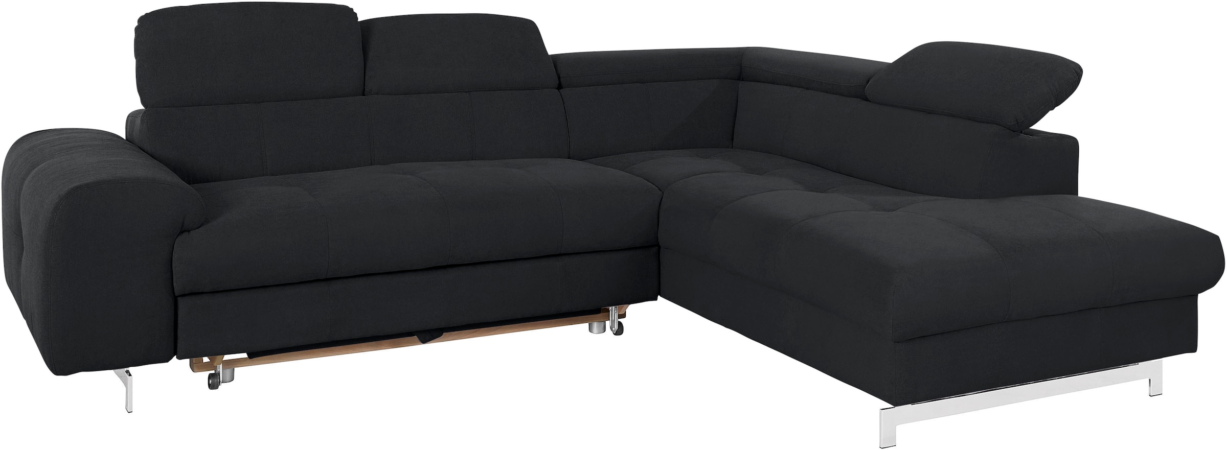COTTA Ecksofa »Chef L-Form« mit Kopfteilverstellung, edle Metallkufen, wahlweise mit Bettfunktion