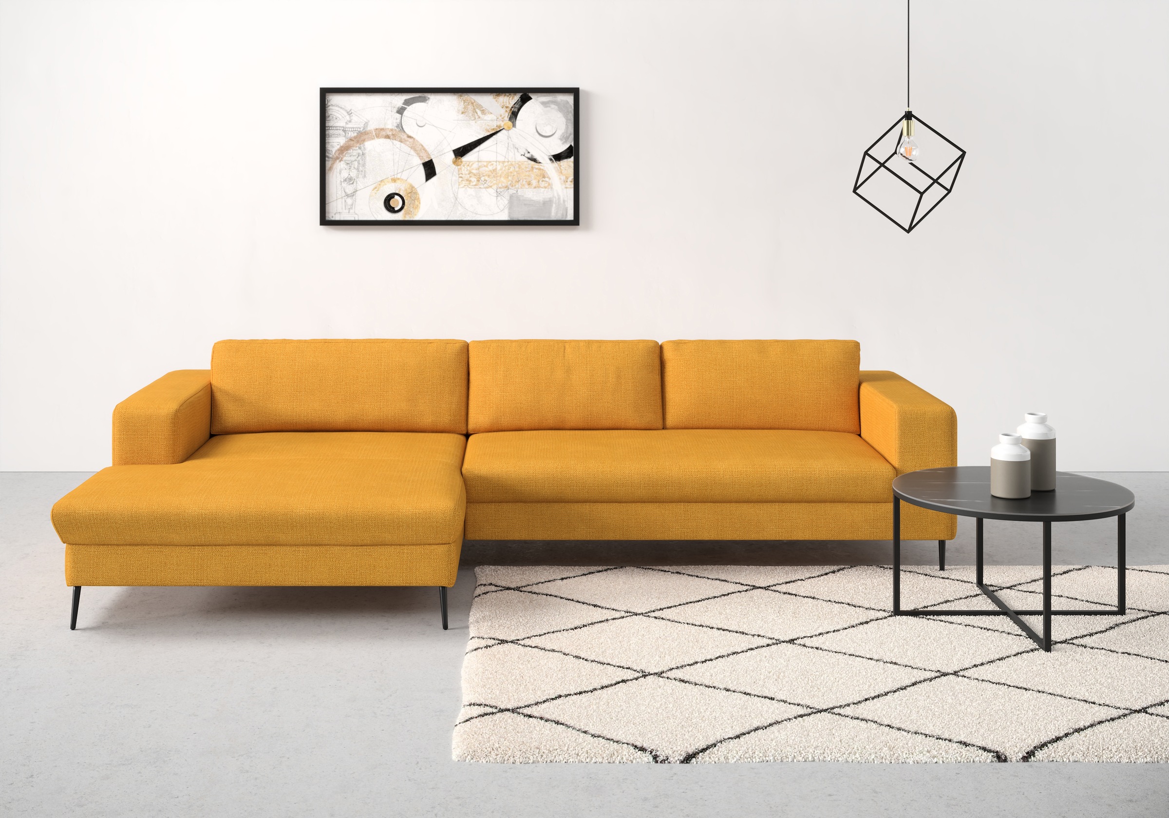 DOMO collection Ecksofa »Modica, zeitlos und elegant, L-Form«, moderne Optik mit extrabreiter Recamiere, auch in Cord