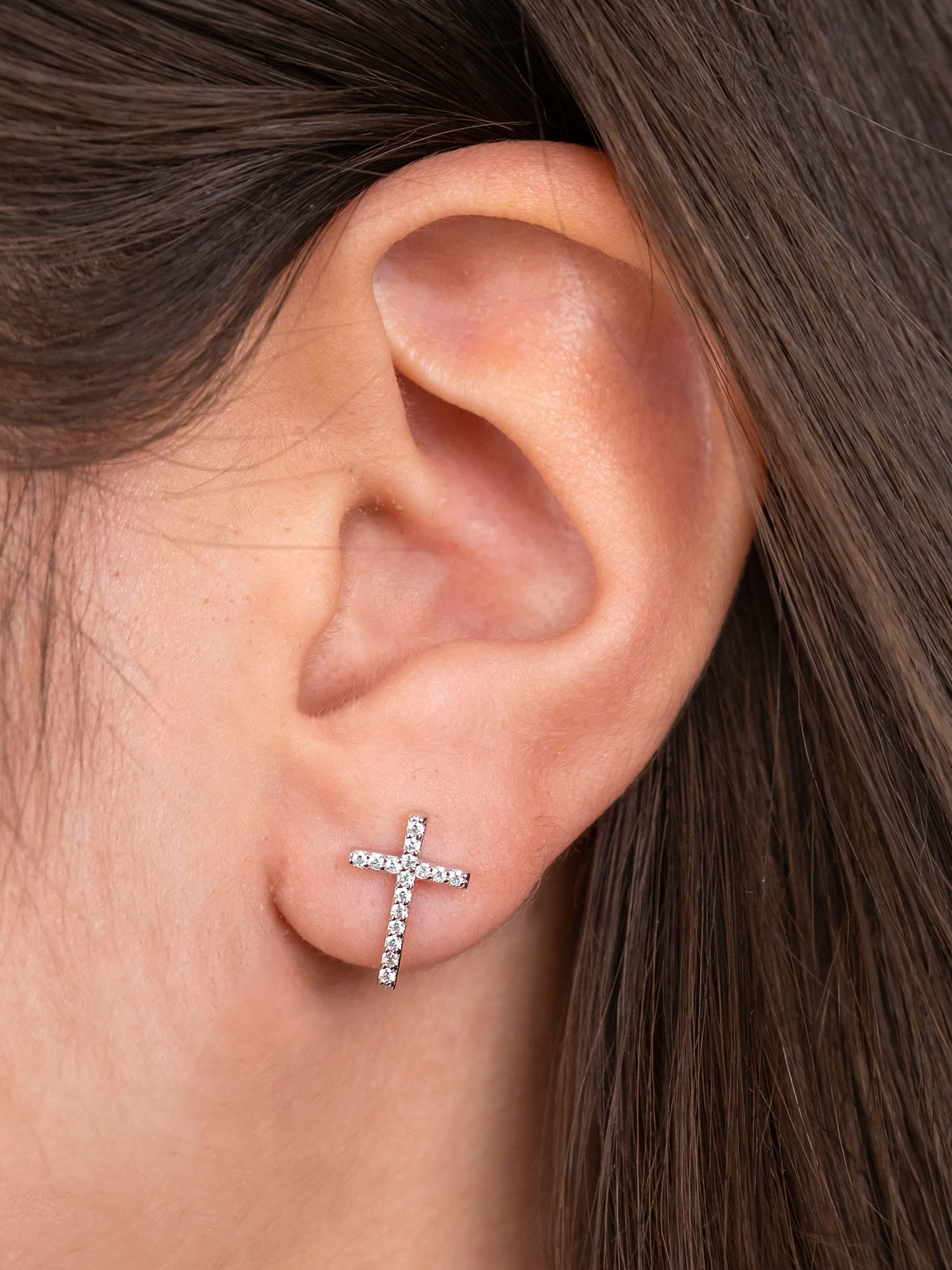 Engelsrufer Paar Ohrstecker »Kreuz« Made in Germany - mit Zirkonia (synth.)