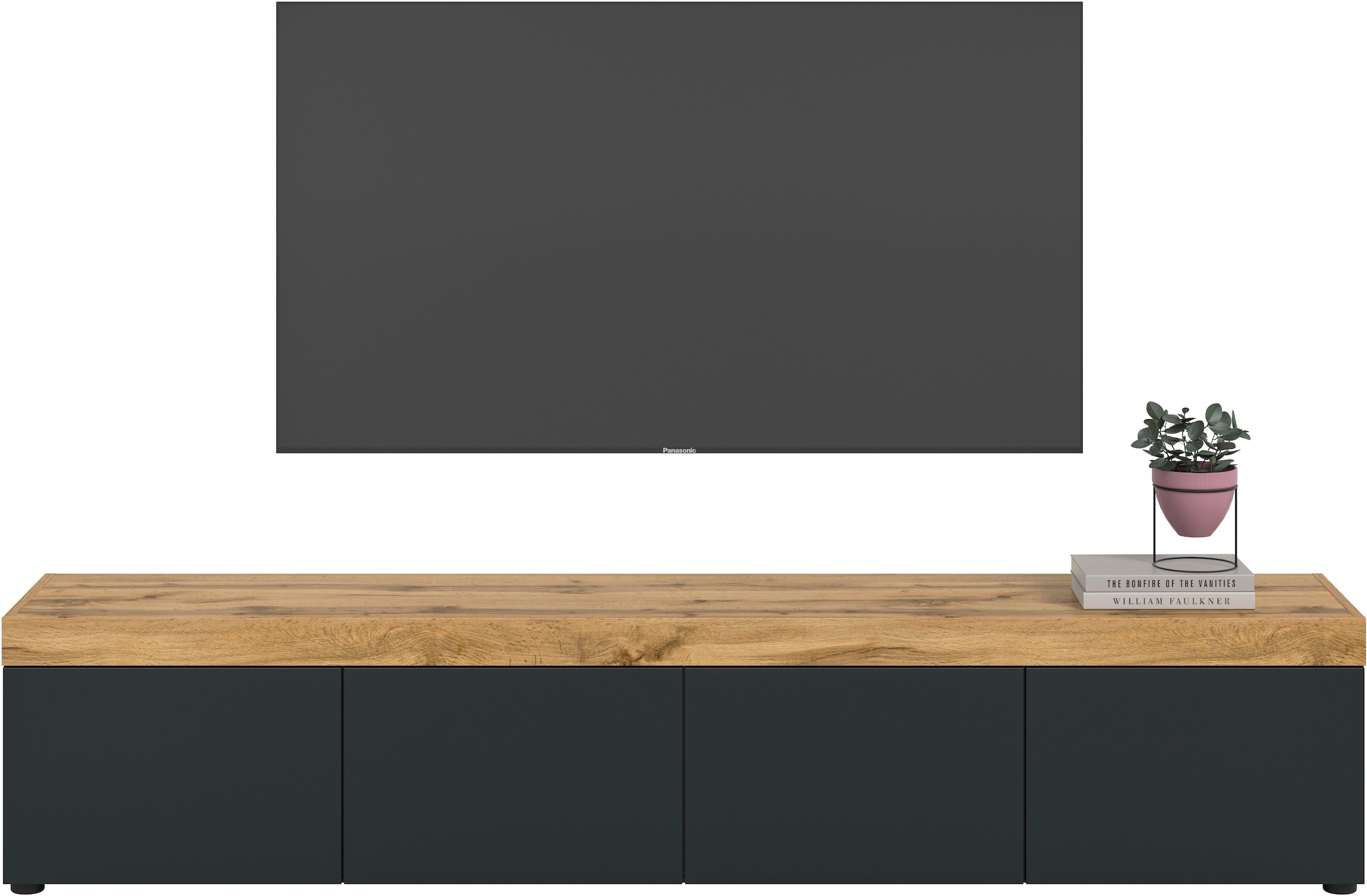 OTTO home Lowboard »MAMBO, Breite 200cm, 4 Klappen, stehend oder hängend« 2 farbige Ausführung, in verschiedenen Farben erhältlich, 1 Stk. tlg. Lowboard, TV Unterschrank, Tv-Schrank, Wohnzimmer