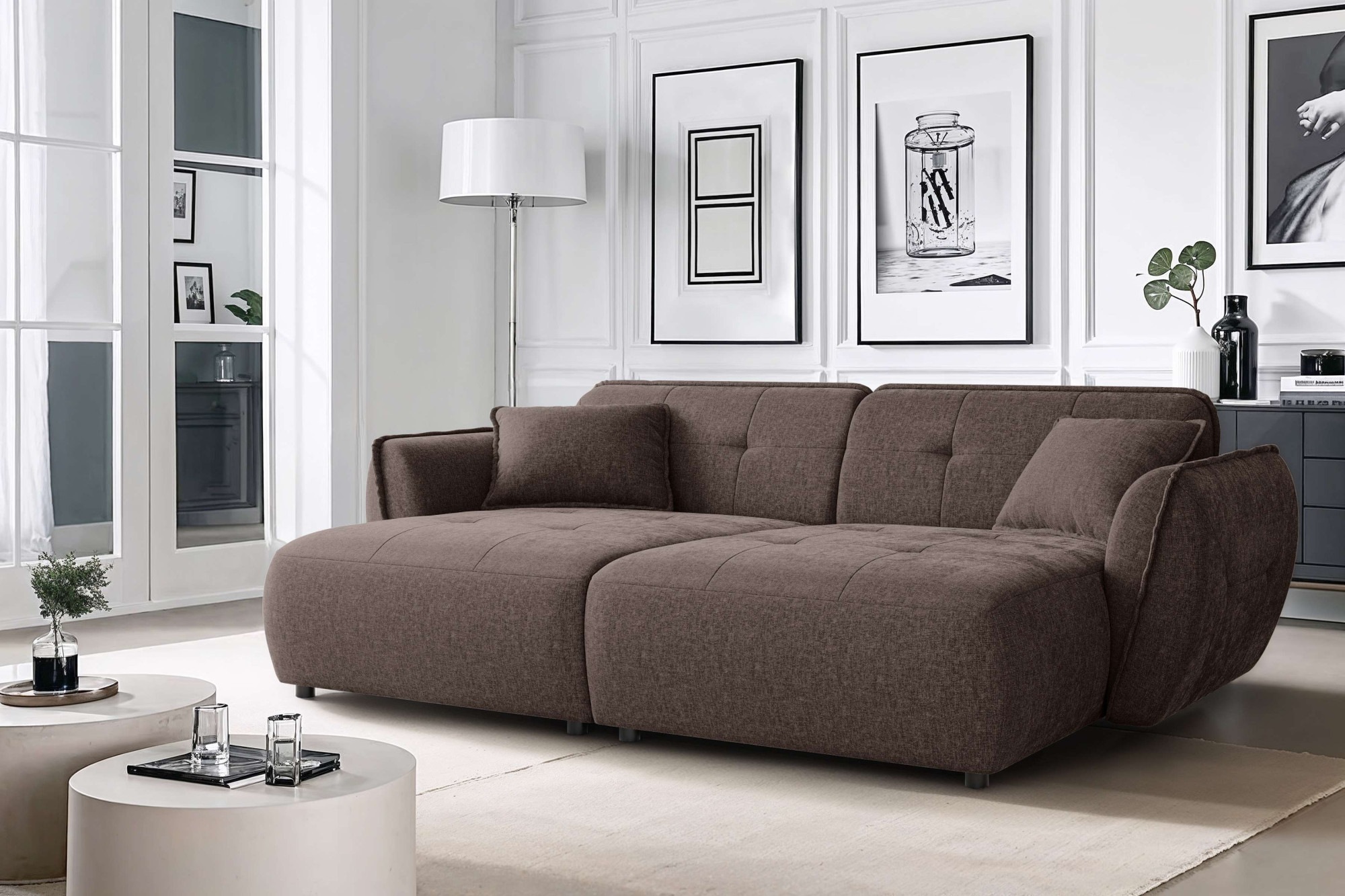 Home affaire Big-Sofa »MIRELDA Design-Sofa mit Steppungen, extra tief, Brei günstig online kaufen