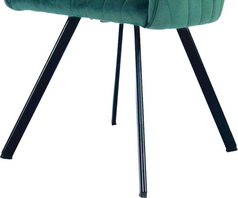 Kayoom Stuhl »Jodie 125 2er-Set, Sitzfläche mit Polsterung«, (Set), 2 St., samtweicher Bezug, bequem, einfarbiges Design