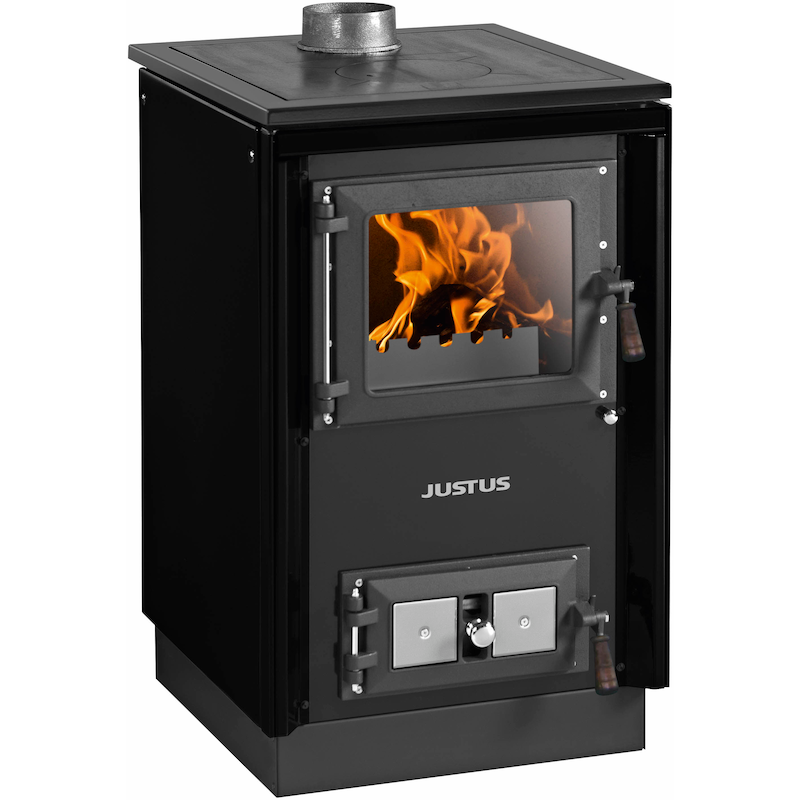 JUSTUS Festbrennstoffherd »Rustico-50 2.0« schwarz Für ein behagliches Kochen in der Küche