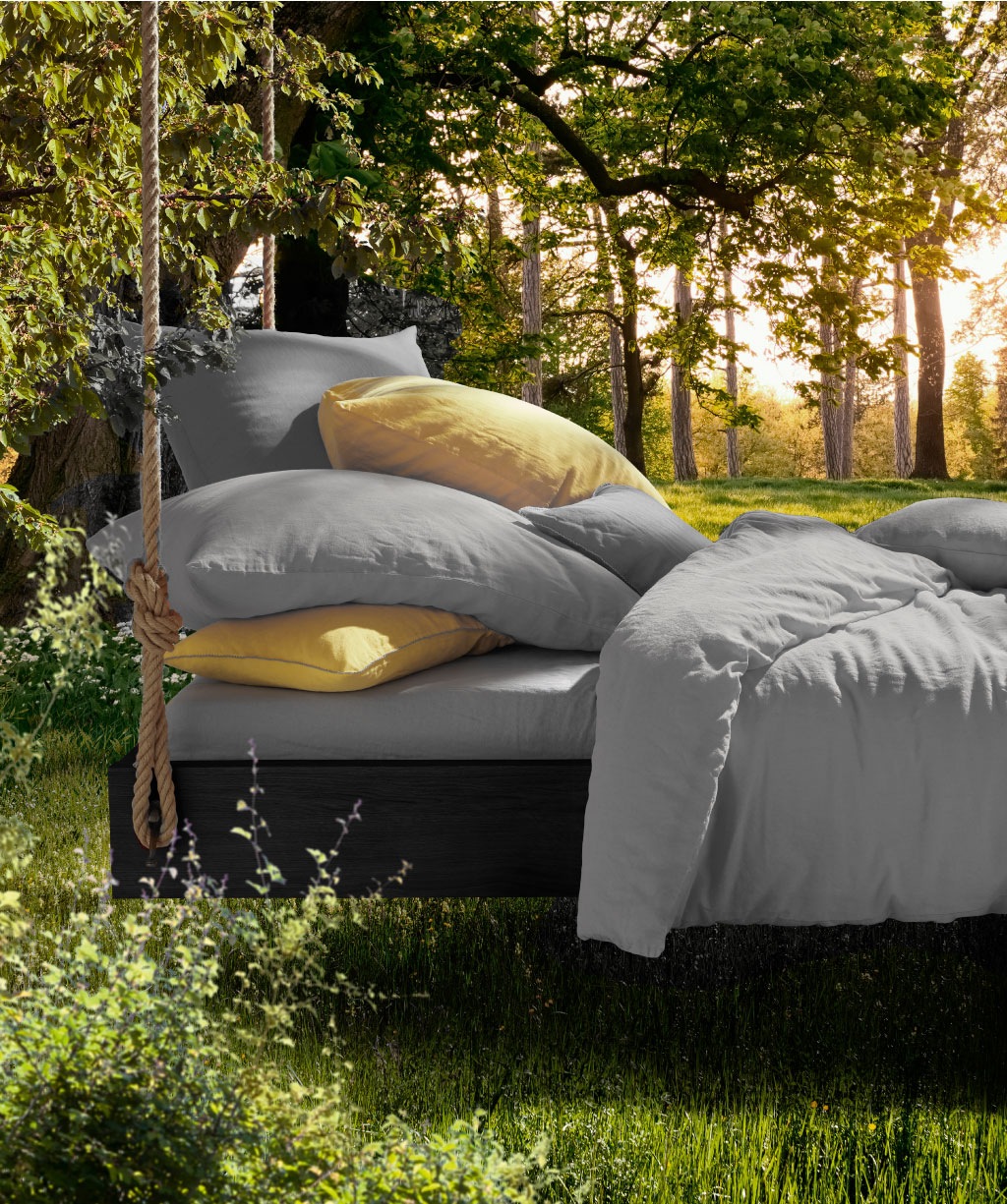 fleuresse Bettwäsche »Provence in Gr. 135x200, 155x220 oder 200x200 cm«, Halbleinen, 50% Baumwolle, 50% Leinen, Gr. 135x200, 155x220, 200x200cm