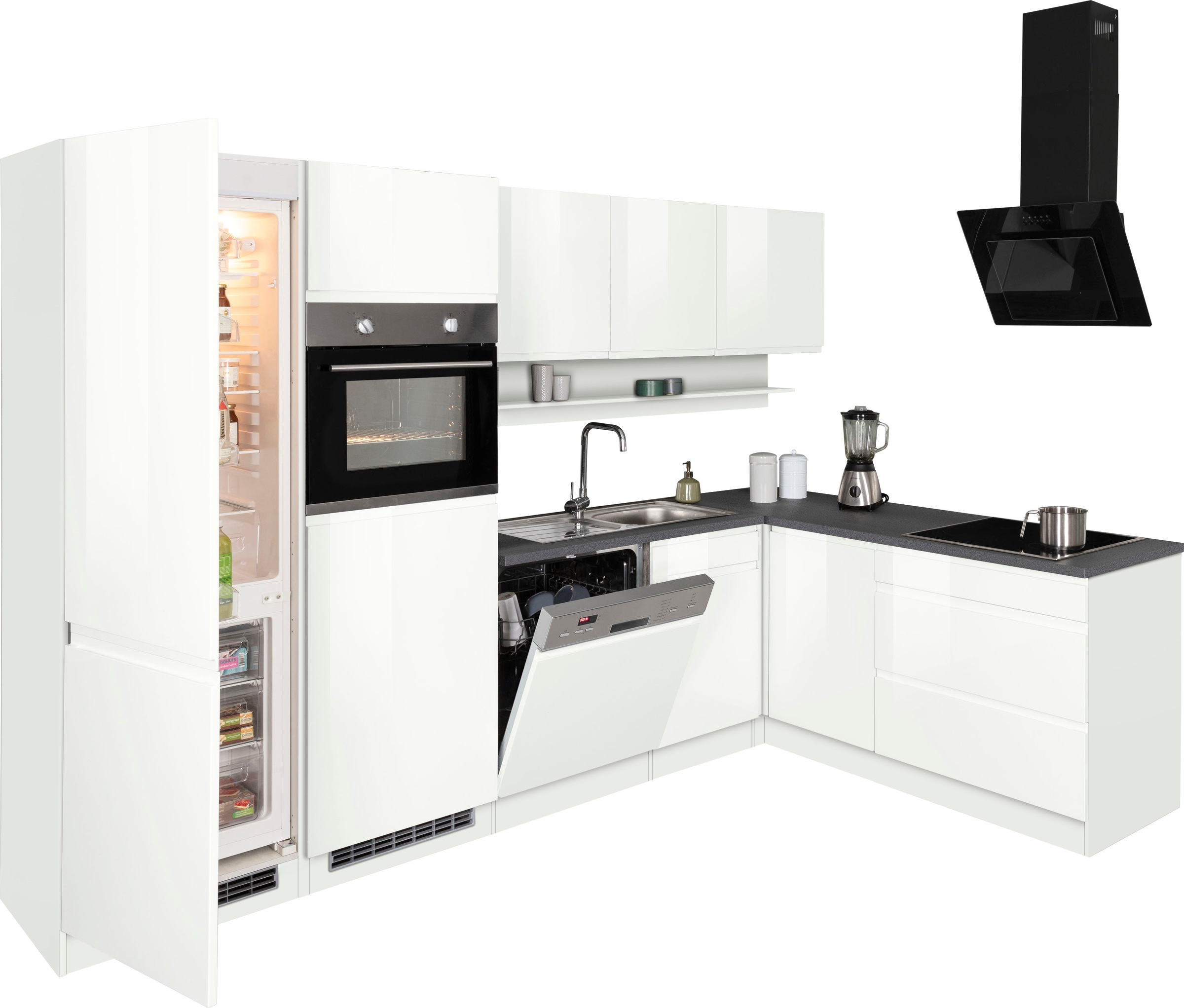 KOCHSTATION Winkelküche »KS-Virginia«, Stellbreite 290/190 cm cm, wahlweise mit Induktion