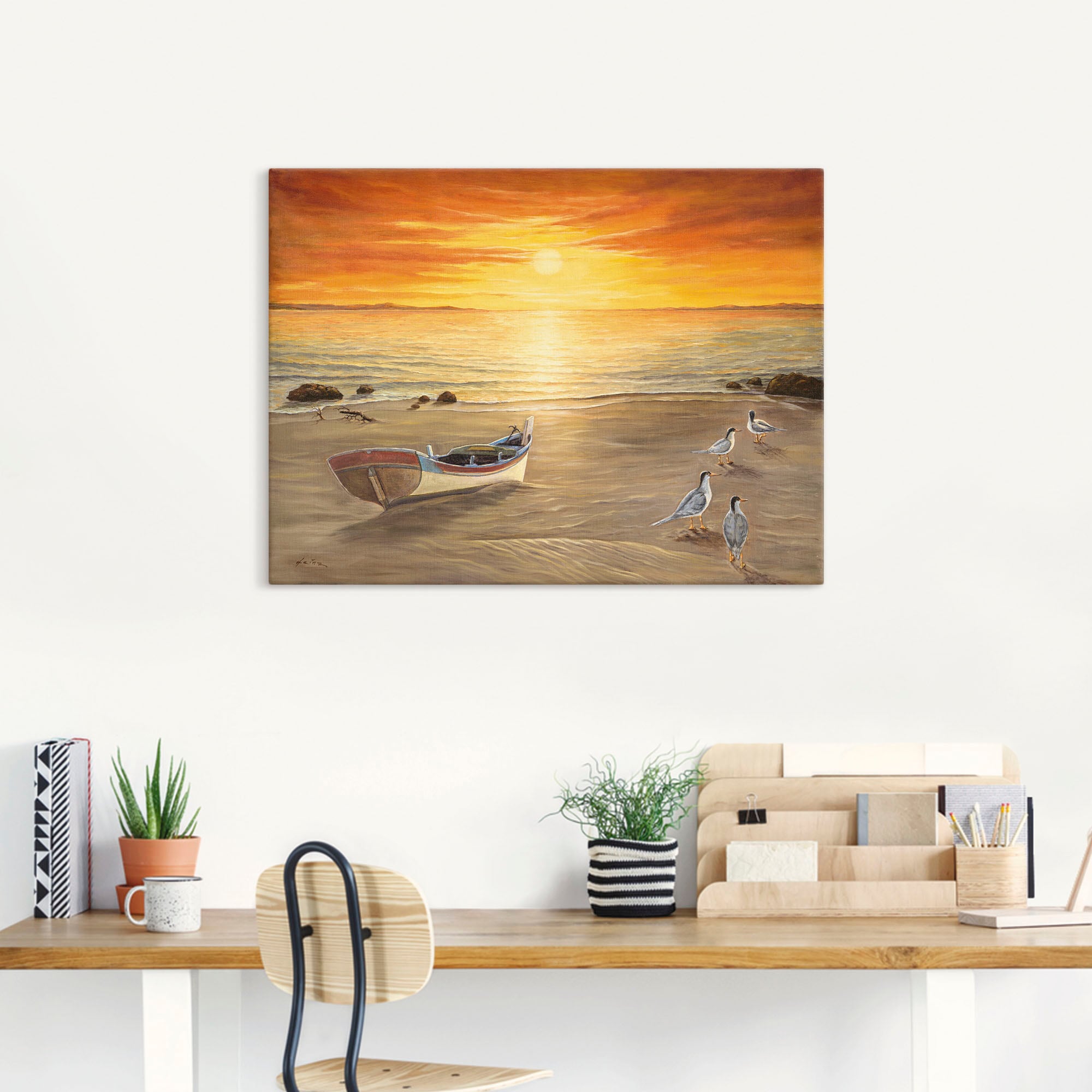 Artland Wandbild »Möwen«, Sonnenaufgang & -untergang, (1 St.), als Alubild, Outdoorbild, Leinwandbild, Poster in verschied. Größen