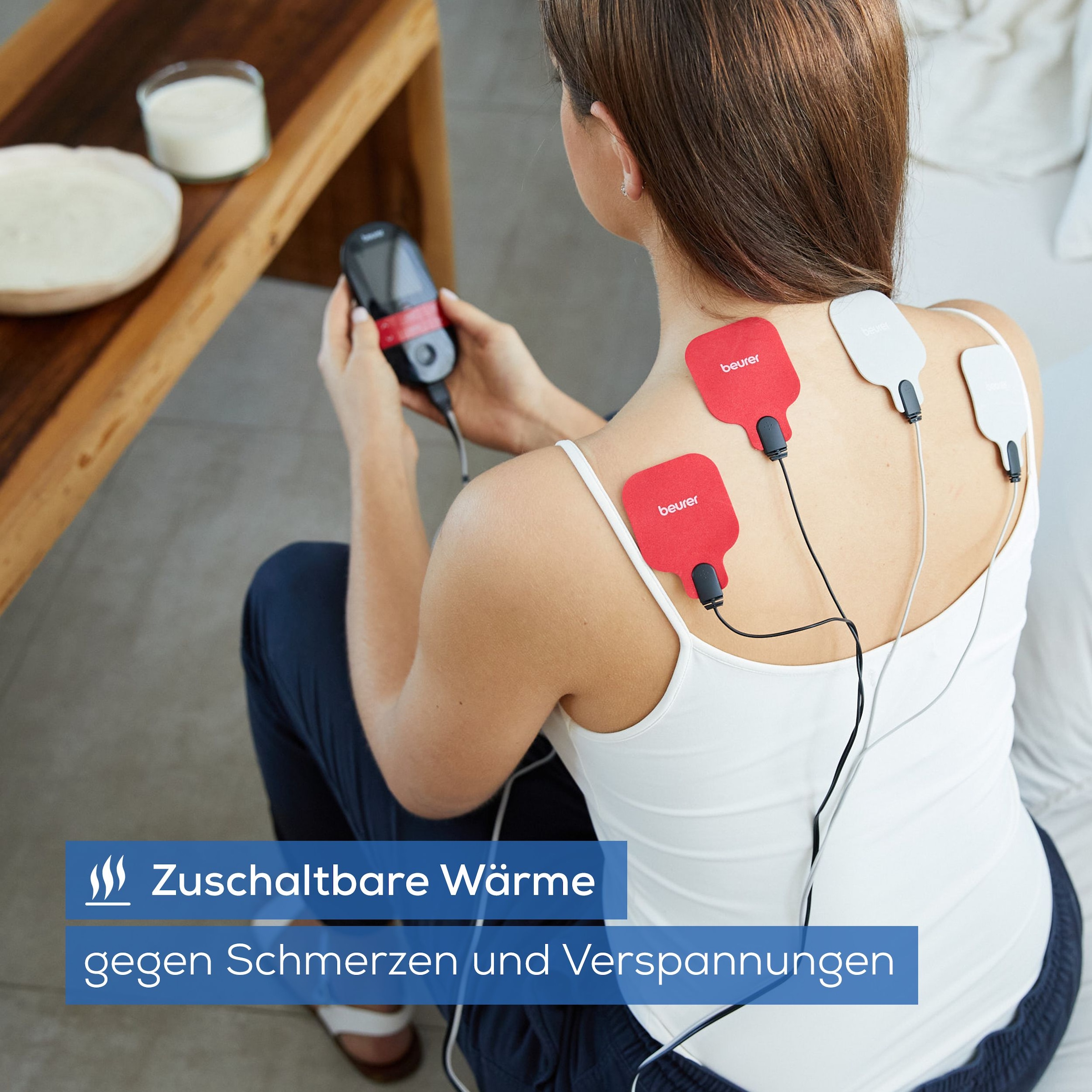 BEURER TENS-EMS-Gerät »EM 59 Heat, Reizstromgerät mit Wärmefunktion und 4 Elektroden«, 3-in-1: TENS (Schmerzlinderung), EMS (Muskelstimulation) und Massage