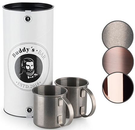 Buddy's Becher »Buddy´s Bar«, (Set, 2 tlg.), Moscow Mule Becher, 450 ml, hochwertiger Edelstahl, Edelstahl Antik