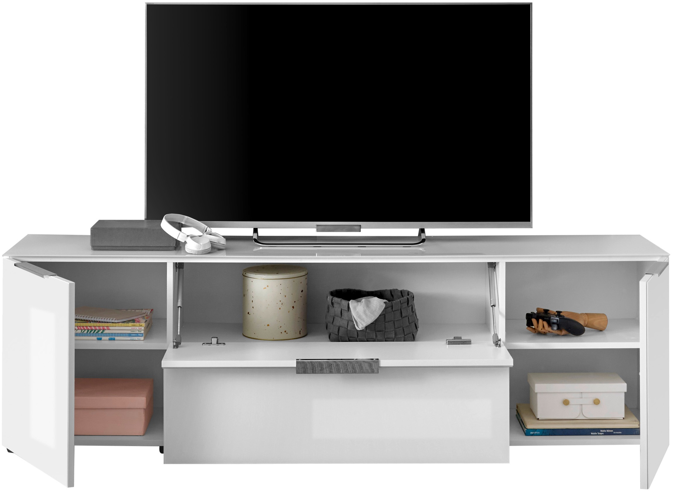 HBZ Lowboard »Santorin, BxHxT 180x99x40 cm«, (1 St.), Breite 180cm, Softclose für Türen und Schubkästen, Melaminbeschichtung