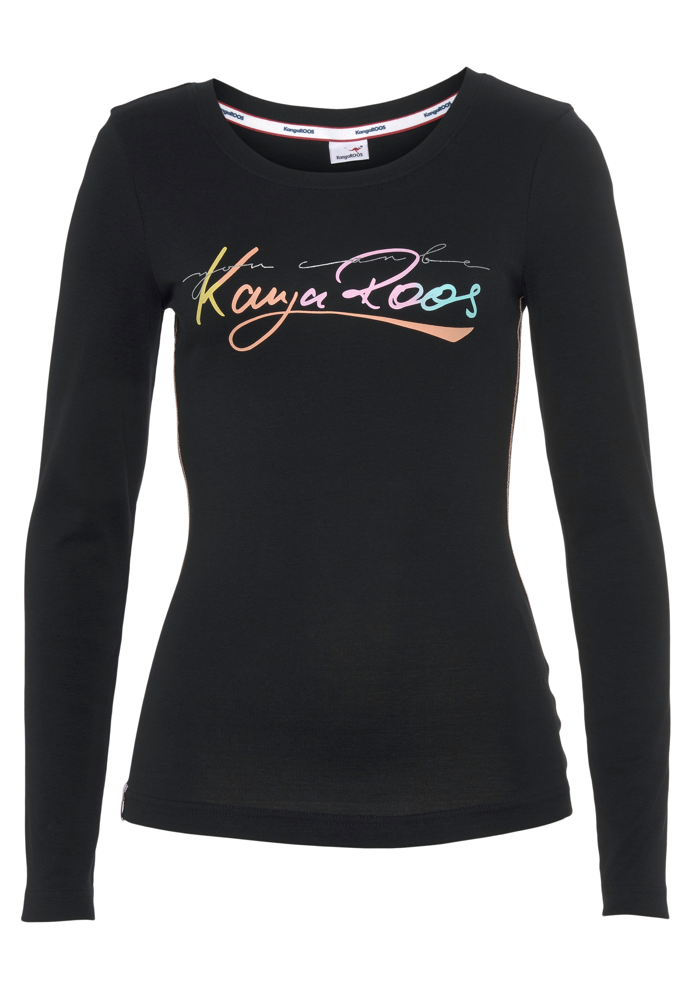 KangaROOS Langarmshirt, mit trendig - KOLLEKTION NEUE Online-Shop im farbigen Logoschriftzug bestellen
