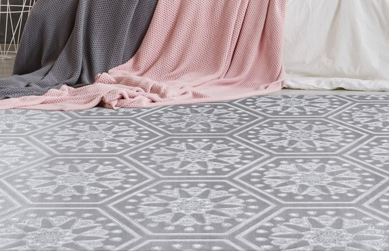my home Teppich »Stina«, rechteckig, 7 mm Höhe, Hoch-Tief-Effekt, mit Muste günstig online kaufen
