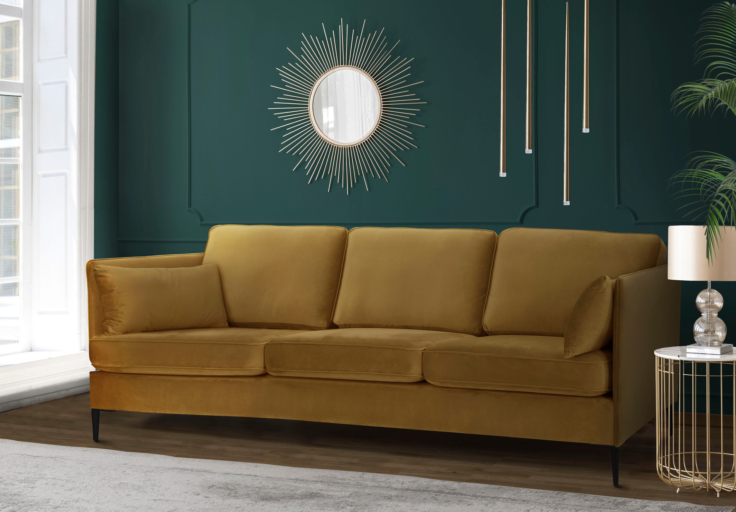 Home affaire 3-Sitzer »Light« inklusive loser Zierkissen, mit schmalen Arml günstig online kaufen