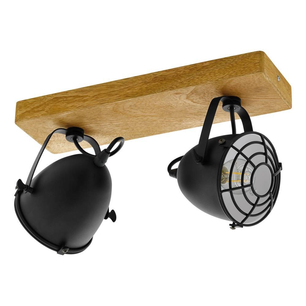 EGLO Deckenspot »GATEBECK Strahler, Stahl und Holz, E14, IP20, Wohnzimmerla günstig online kaufen