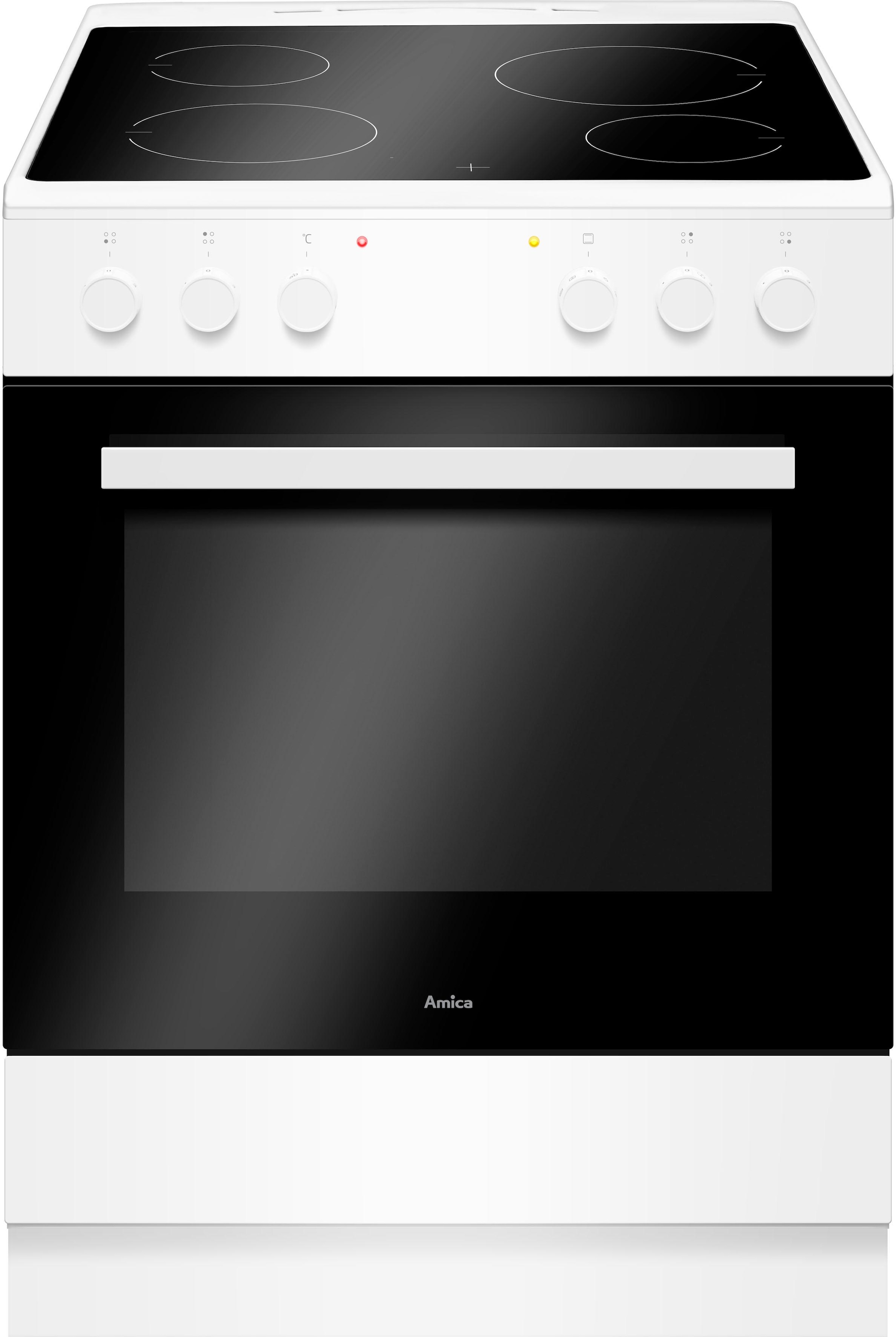 Amica Elektro-Standherd »SHC 913 011 W«, mit Teleskopauszug nachrüstbar, Steam Clean