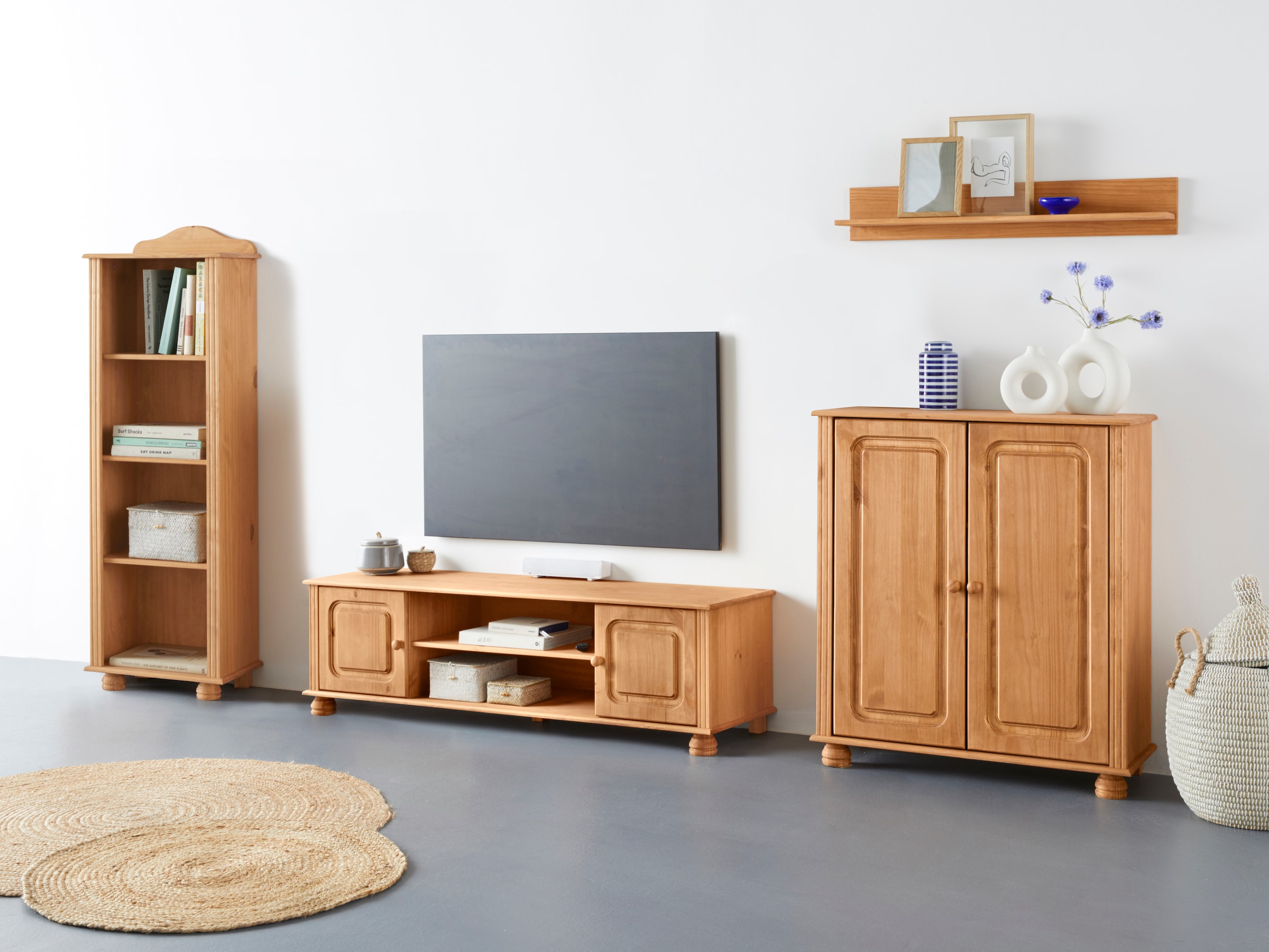 Home affaire Wohnwand »Mette« 3 Stk. tlg. 1 Midischrank, 1 Bücherregal und günstig online kaufen