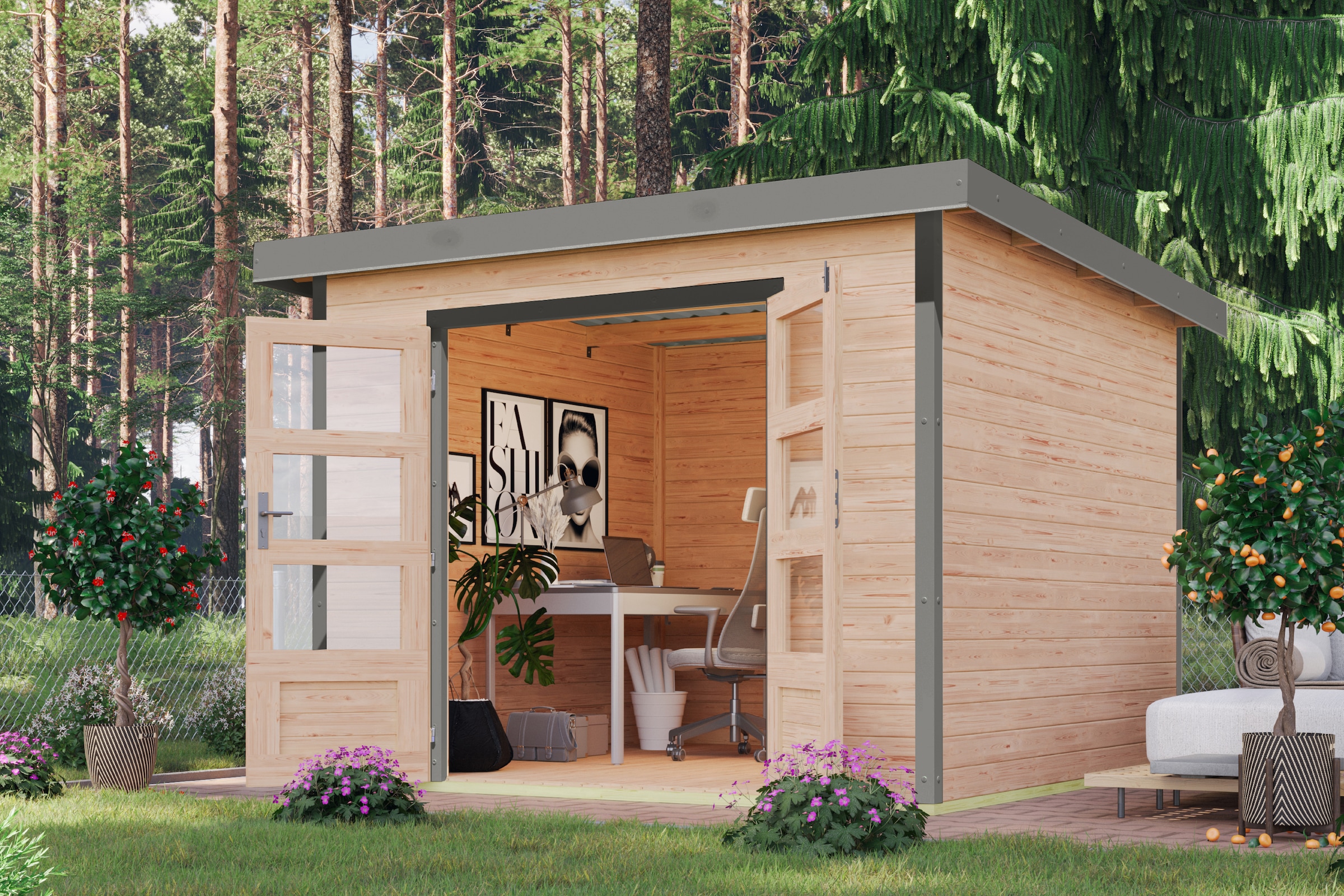 Karibu Gartenhaus »Plutino 6, in verschiedenen Farben«