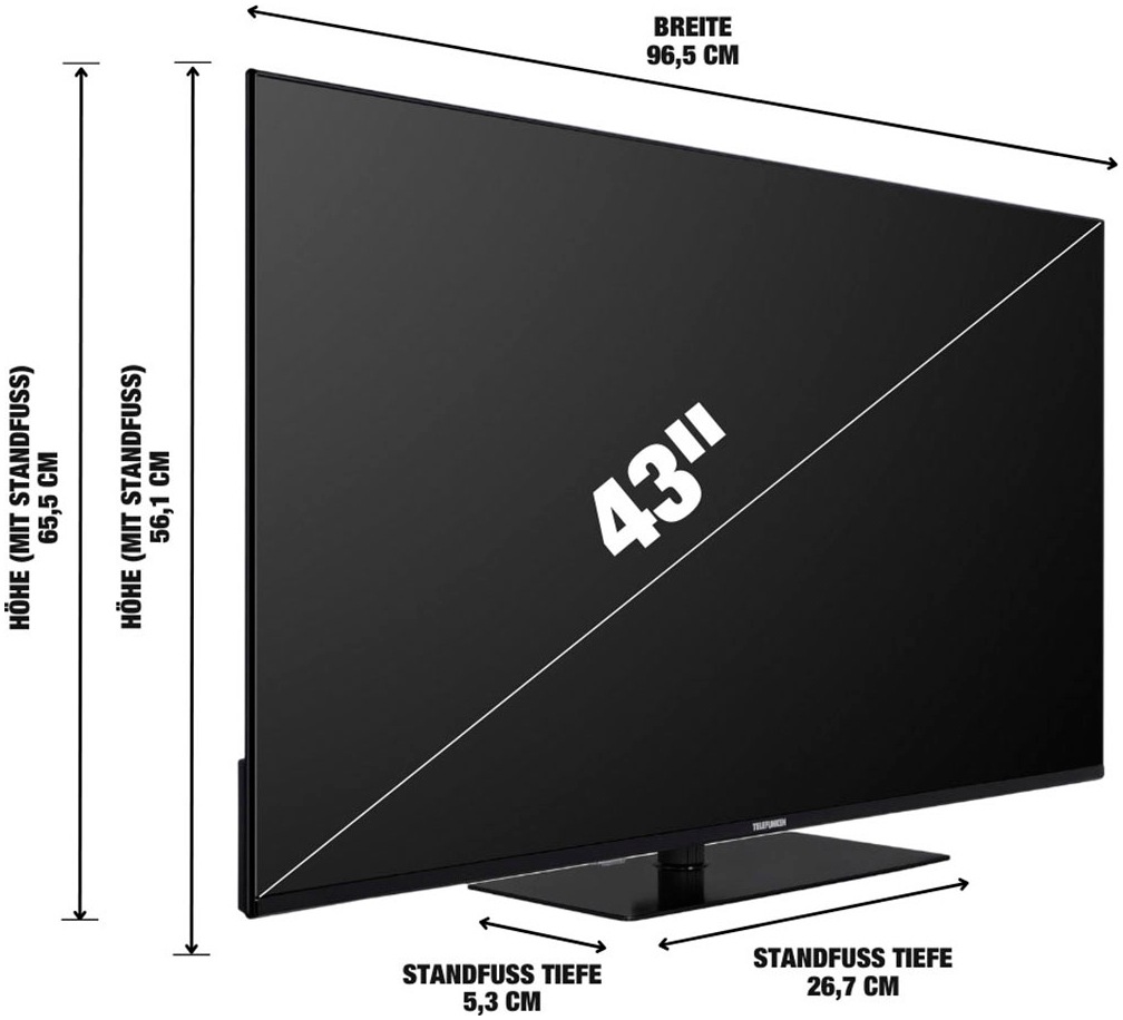 Telefunken QLED-Fernseher »D43Q850M8CWI«, 4K Ultra HD, Smart-TV