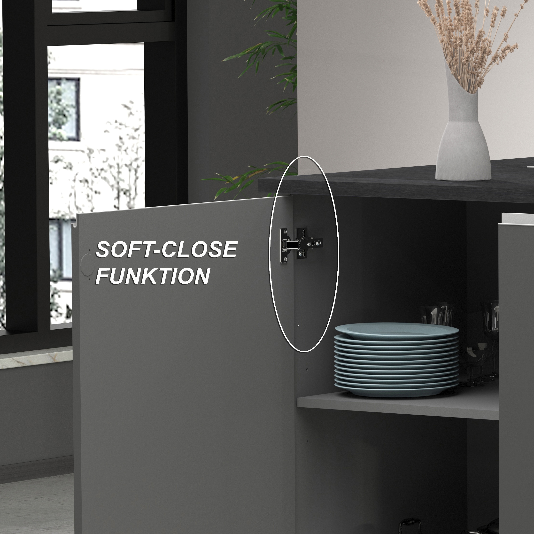 KOCHSTATION Kücheninsel »Sole,Kochinsel,Küchenarbeitsblock,Inselküche,Arbeitsinsel«, Breite 160 cm mit 2 Türen,2 Schubkästen, Aluminiumgriff