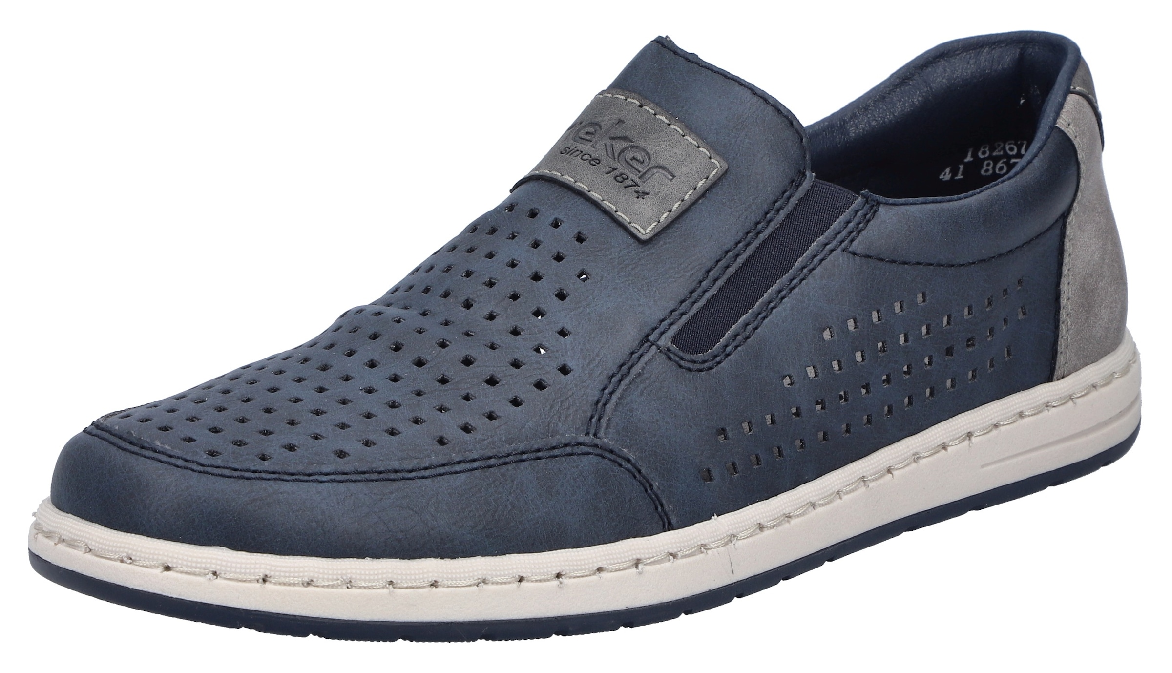 Rieker Slipper, Slip-on Sneaker, Loafer, Komfortschuh mit Gummizug für guten Sitz