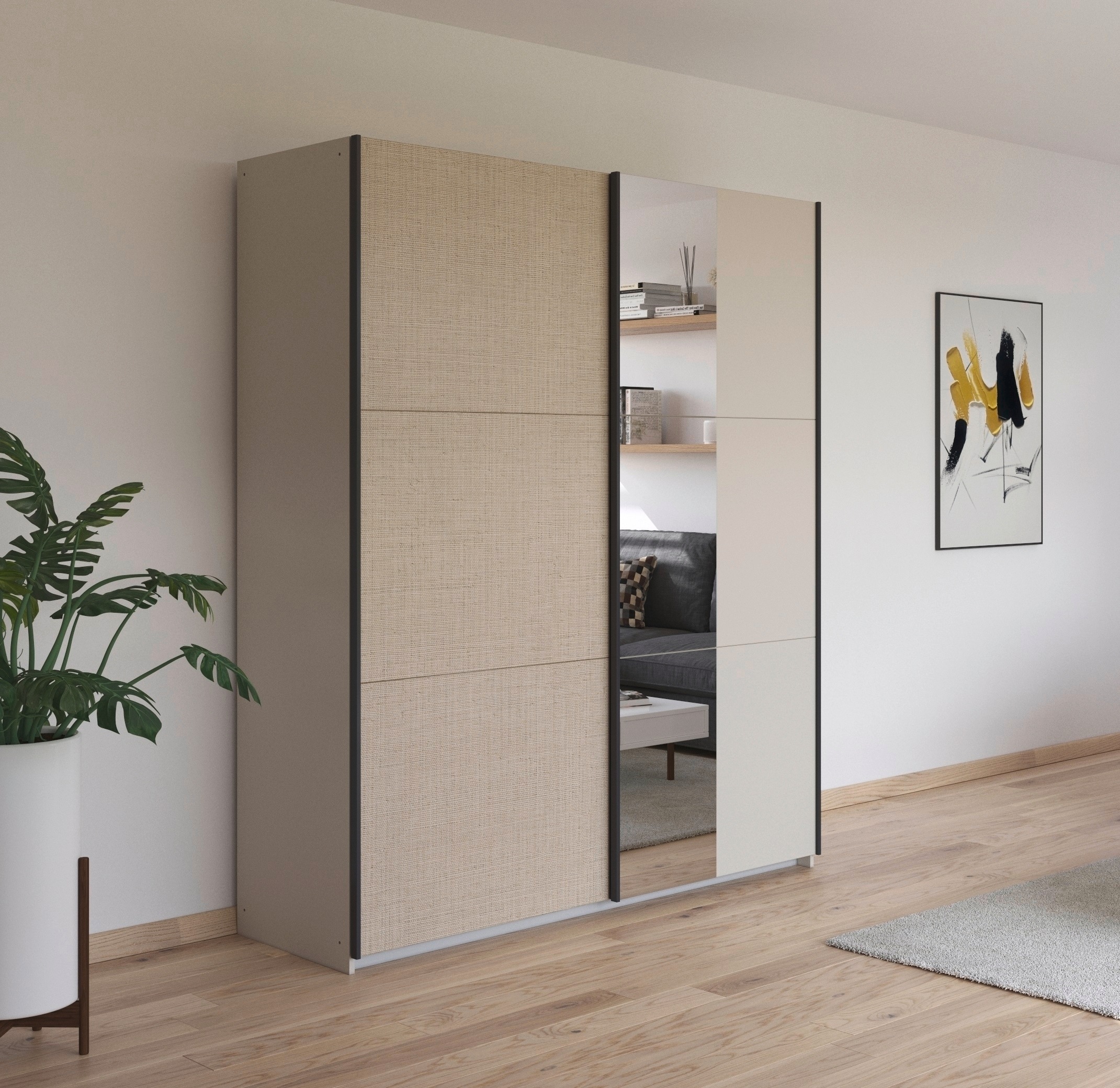 rauch Schwebetürenschrank »Senja«, mit Spiegel und Absetzung in angesagter günstig online kaufen