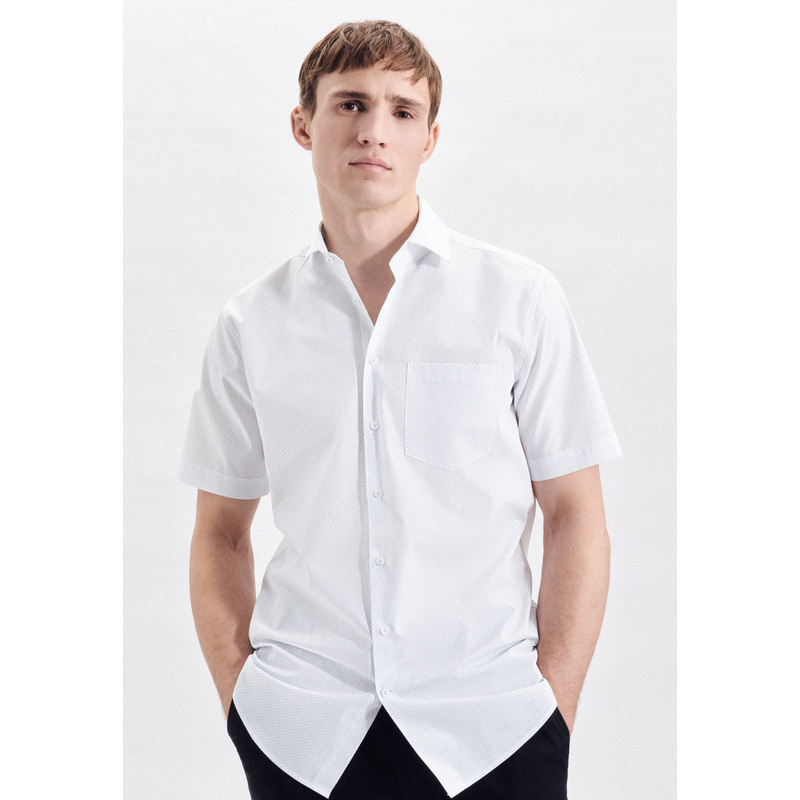 SEIDENSTICKER Businesshemd »Regular« Regular Kurzarm Kentkragen Druck hellblau M40 - normale Ärmellängen normale Ärmellängen M40 Passform: Regular