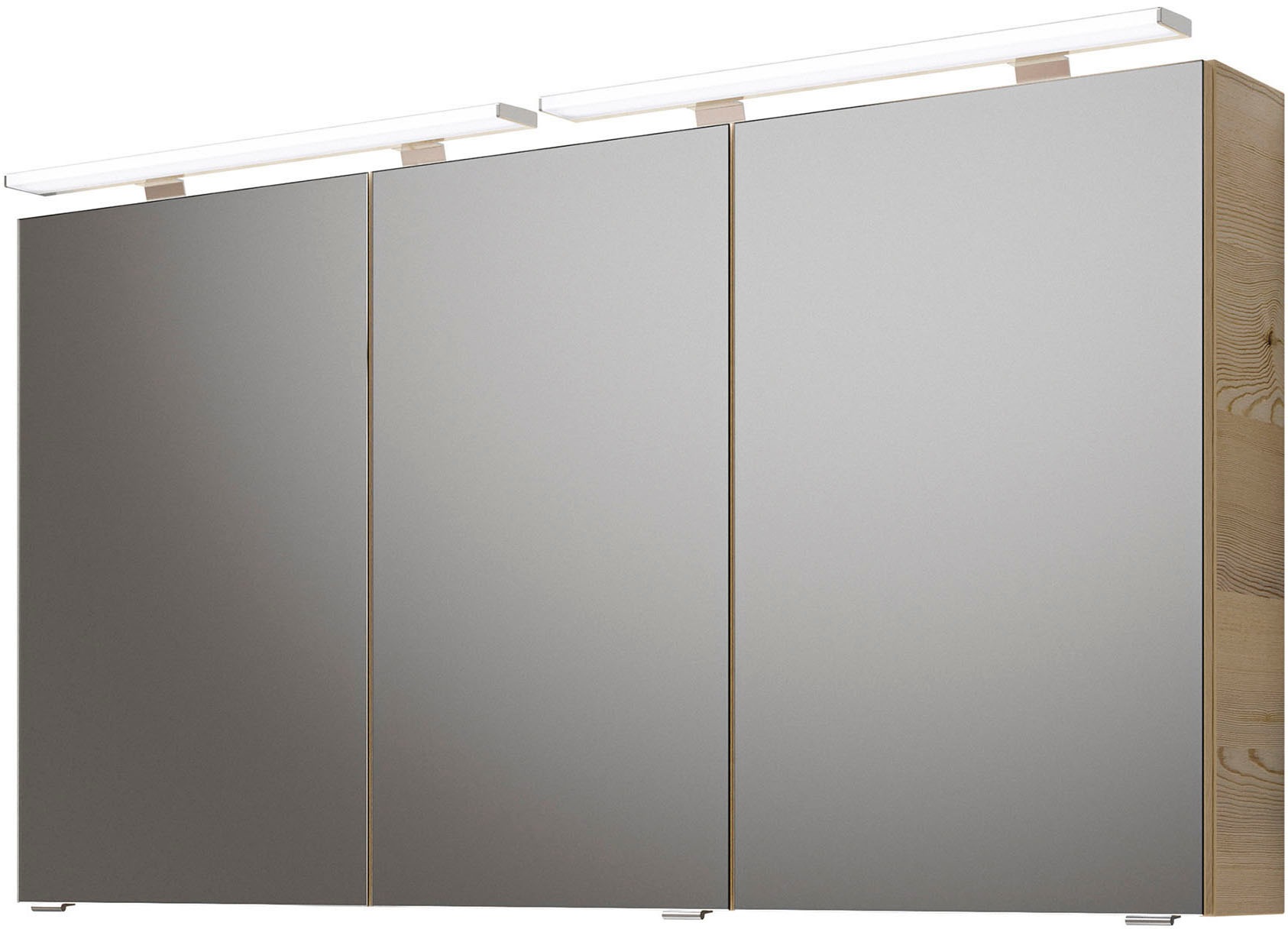 Saphir Badmöbel-Set »Serie 6025 2-teilig Mineralmarmor-Waschtisch mit LED-Spiegelschrank«, (2 St.), Waschplatz 132cm breit, 4 Schubladen, 2 Spiegel-Türen, inkl Türdämpfer