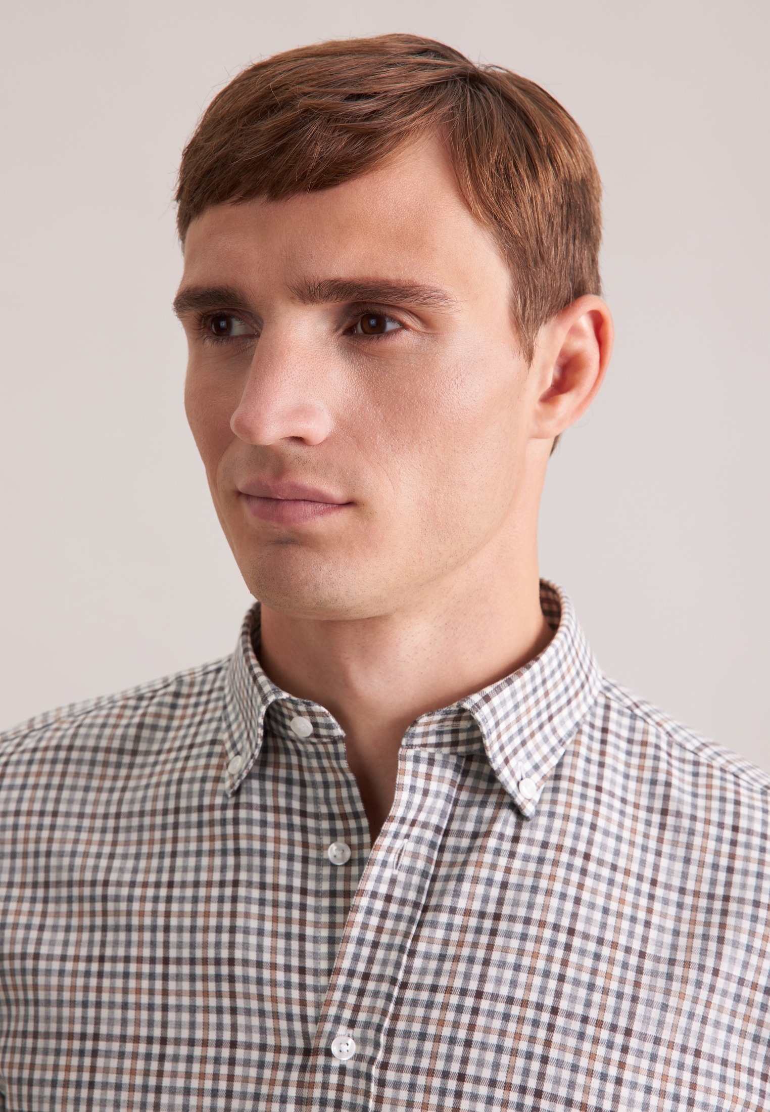 seidensticker Flanellhemd »Schwarze Rose«, Slim 1/1 Button-Down-Kragen Karo