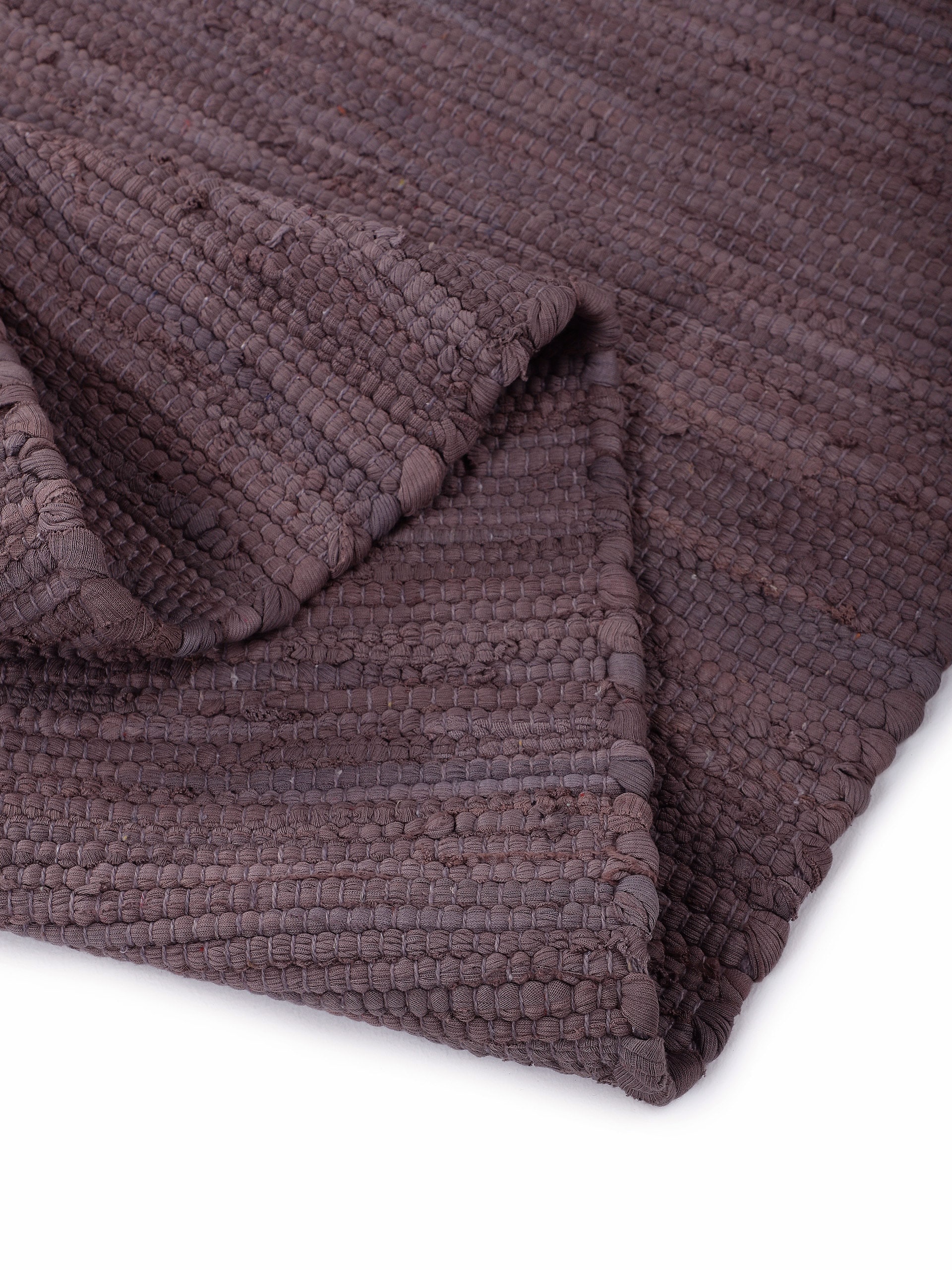 carpetfine Teppich »Kelim Chindi uni«, rechteckig, 5 mm Höhe, Wendeteppich, reine Baumwolle, handgewebt, Uni-Farben, mit Fransen