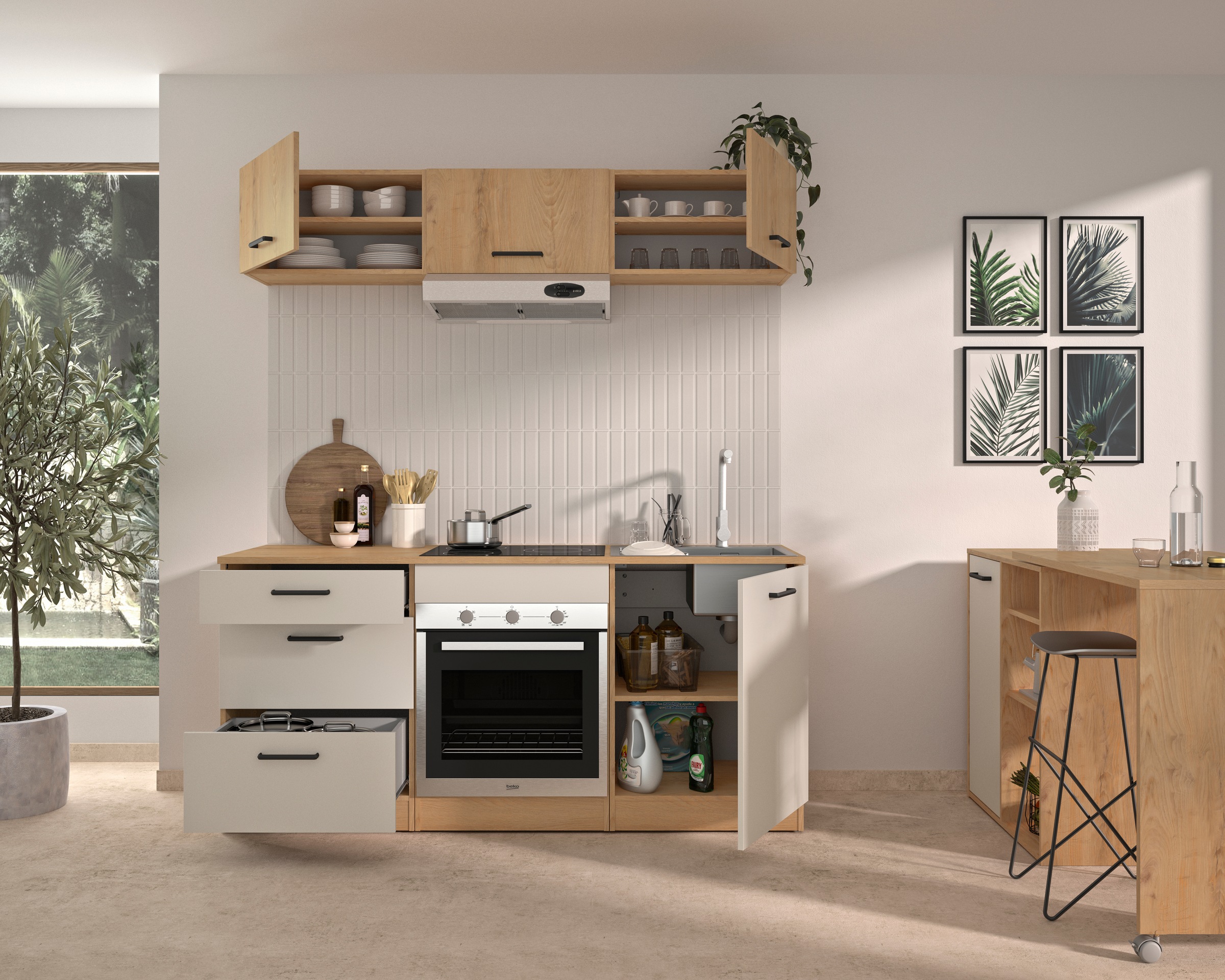 Gami Küchenzeile »Set B  B180 ALPAGA« Set,  Sehr praktisch und funktional.