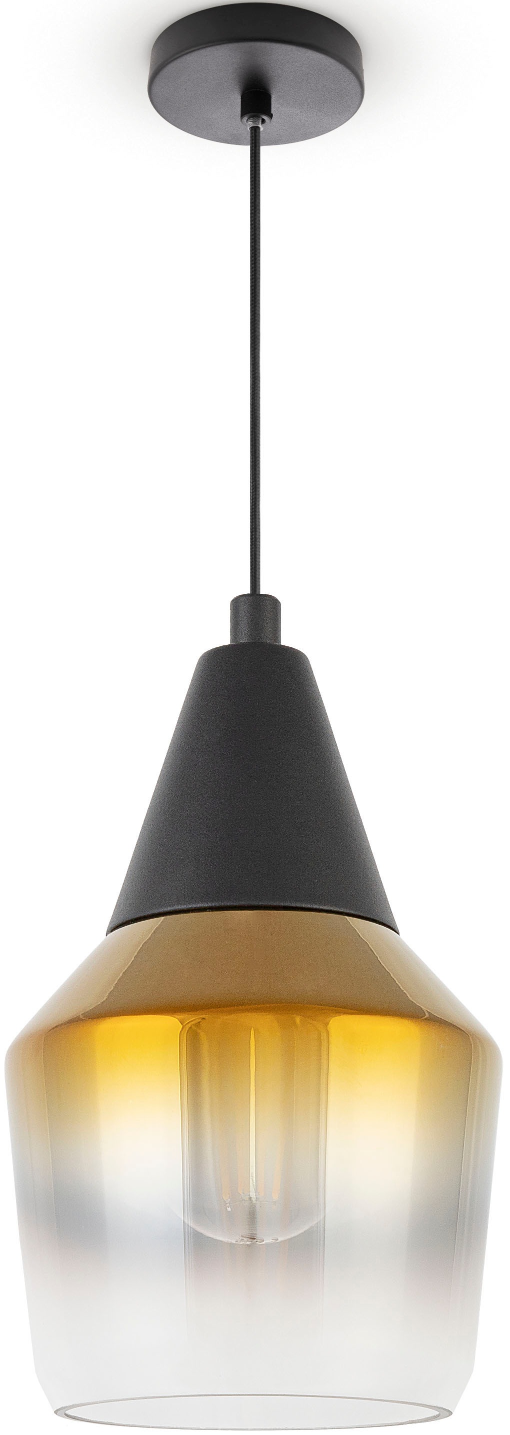 Paco Home Pendelleuchte »DIANA« E27 Esstisch Deckenlampe Glas Lampenschirm günstig online kaufen