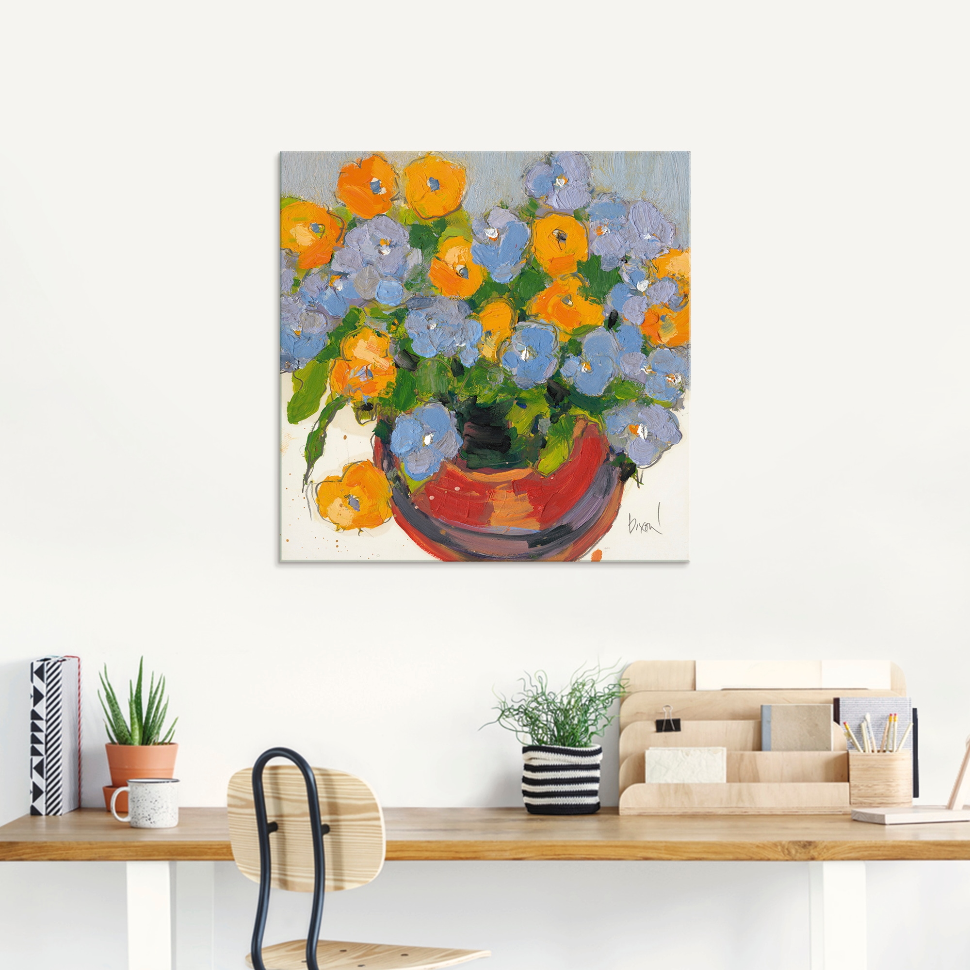 Artland Glasbild "Gepflanzte Blume I", Blumen, (1 St.), in verschiedenen Gr günstig online kaufen