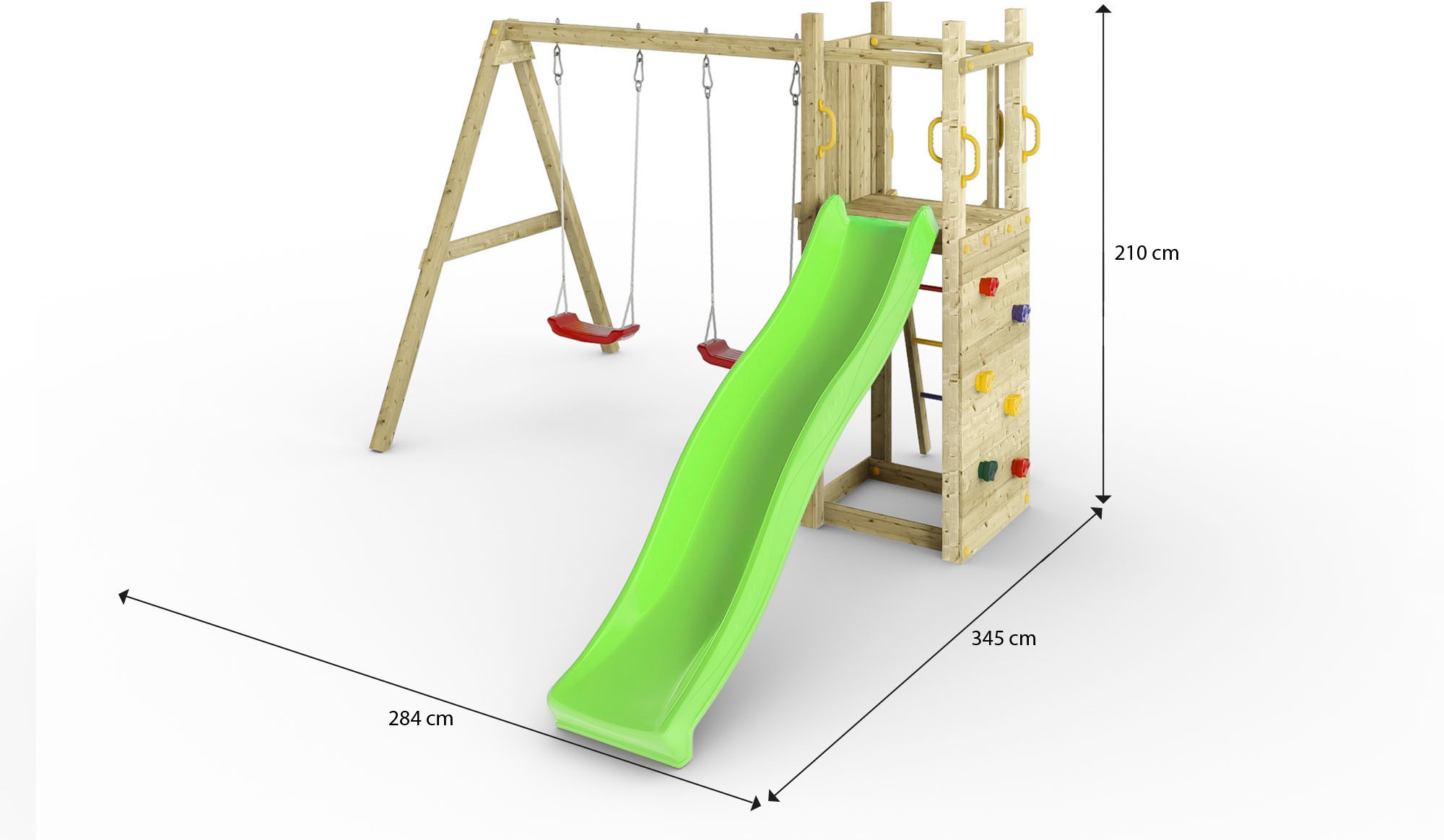 FUNGOO Spielturm »FUNNY3 mit Doppelschaukel«, mit Schaukel & Rutsche