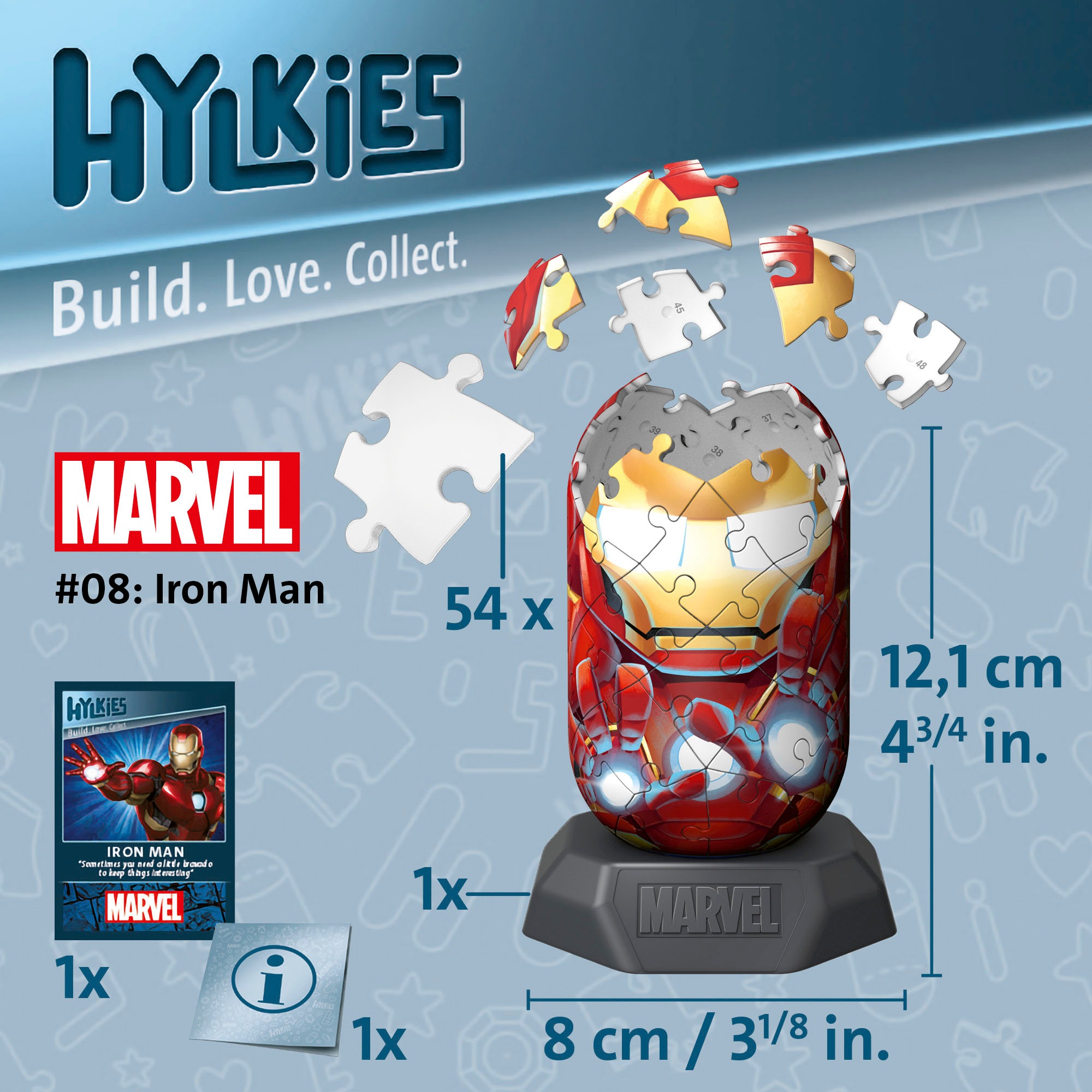 Ravensburger 3D-Puzzle »Marvel Heroes, Hylkies Sammelfigur #08 Iron Man«, Made in Europe