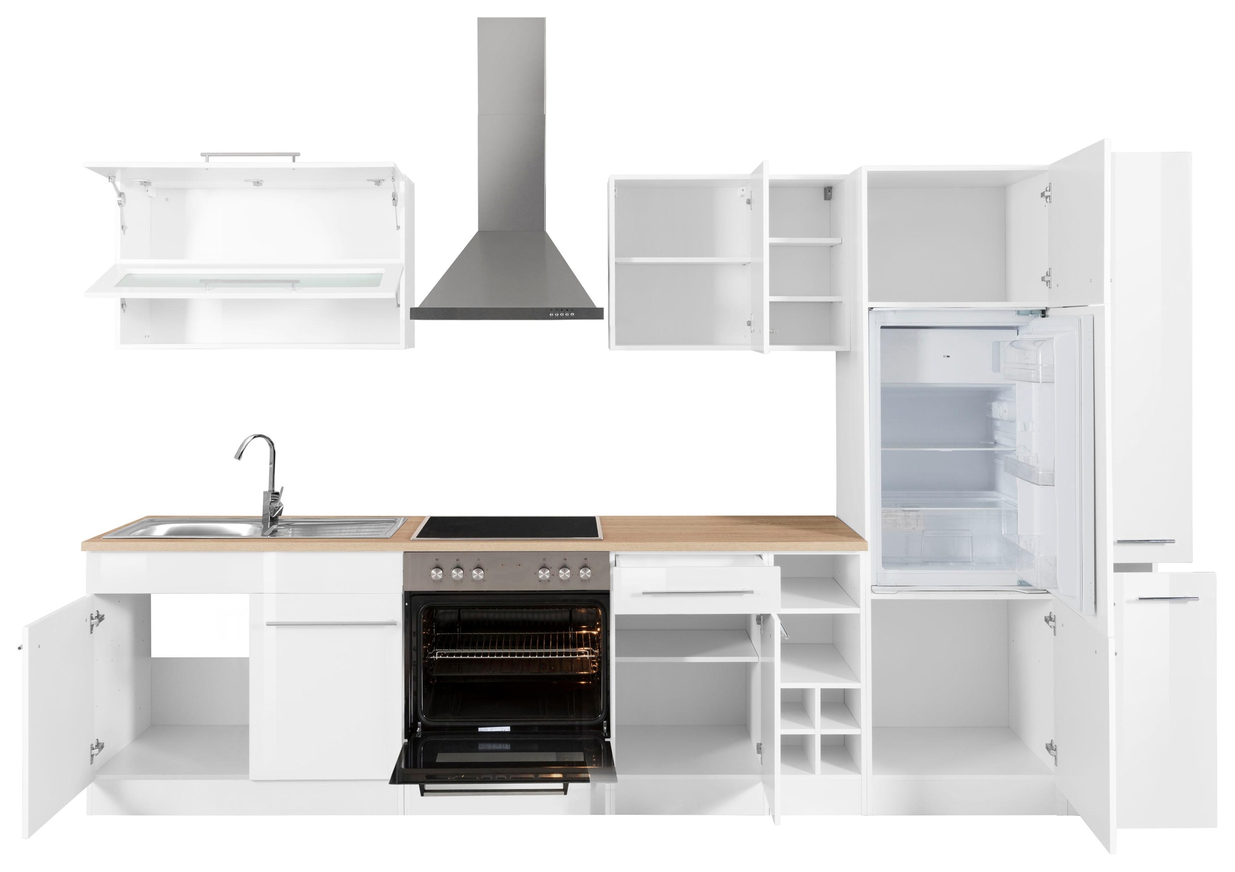 KOCHSTATION Küchenzeile »KS-Eton«, mit E-Geräten, Breite 330 cm