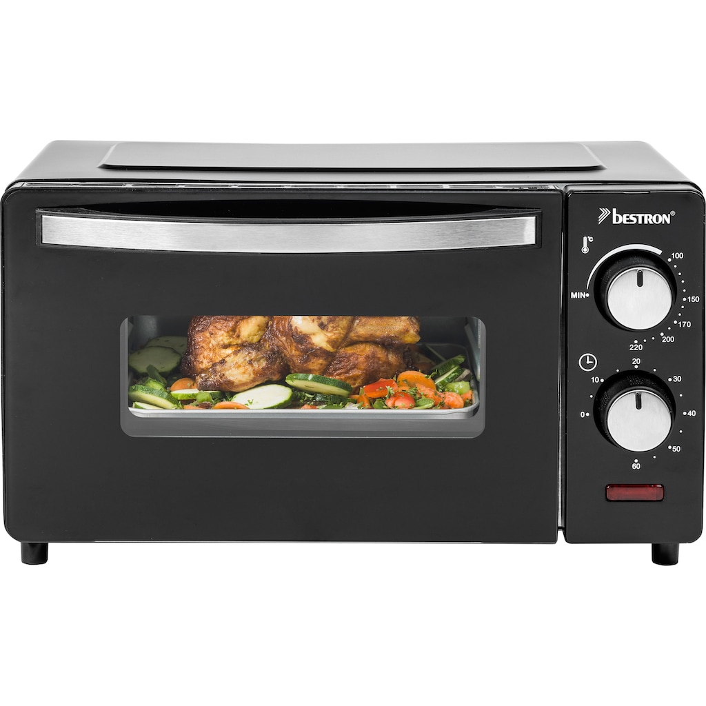 bestron Minibackofen »AOV9 kompaktes Gerät«, 800 Watt, Schwarz