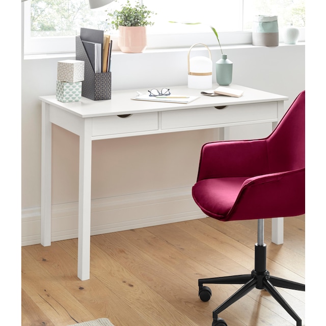 INOSIGN Schreibtisch »Gava«, massives Kiefernholz, für das home office,  Laptoptisch Breite 120 cm auf Rechnung bestellen