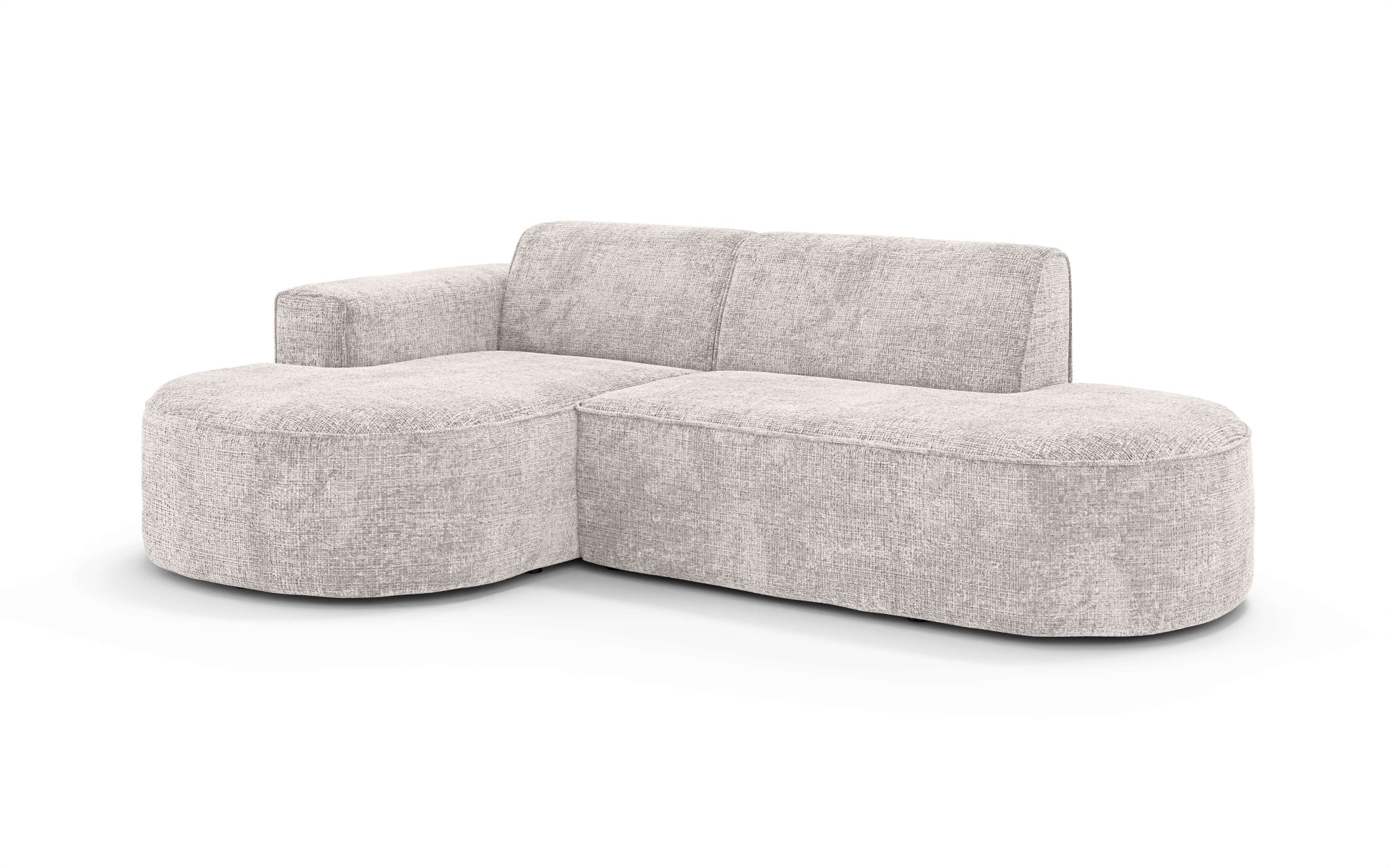 OTTO home Ecksofa »ADELLA XL Design-Sofa mit Recamiere rechts/links, 263/159/76 cm«, L-Form XL mit Wellenunterfederung, runde Form, auch in Cord
