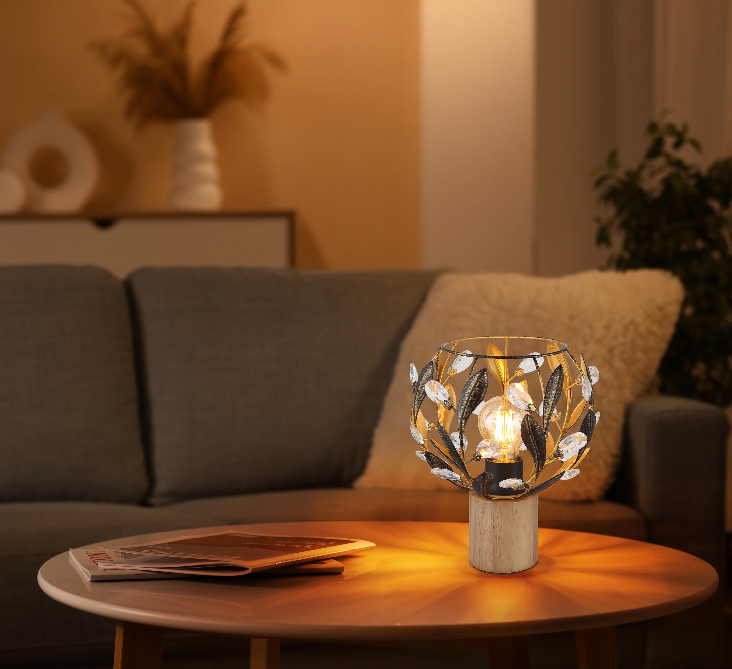 GLOBO LIGHTING Tischleuchte »MIKA« E27 1 Stk. Tischlampe Nachttischlampe Deko-Tischleuchte Schlafzimmer