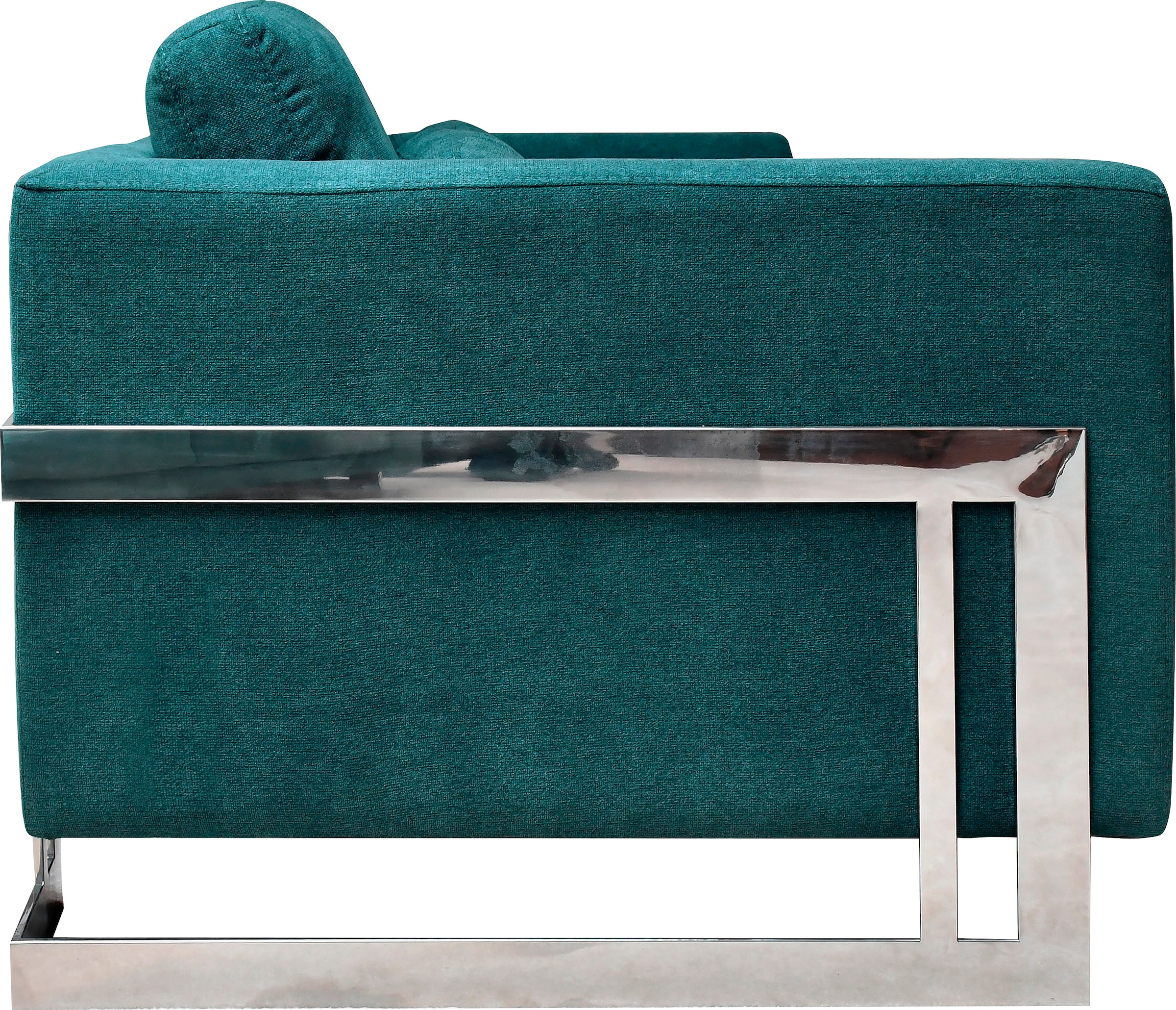 Leonique Sessel »New York« Petrolblauer Sessel, Edelstahlgestell, 102 x 84 x 96, Sitzhöhe 44 cm