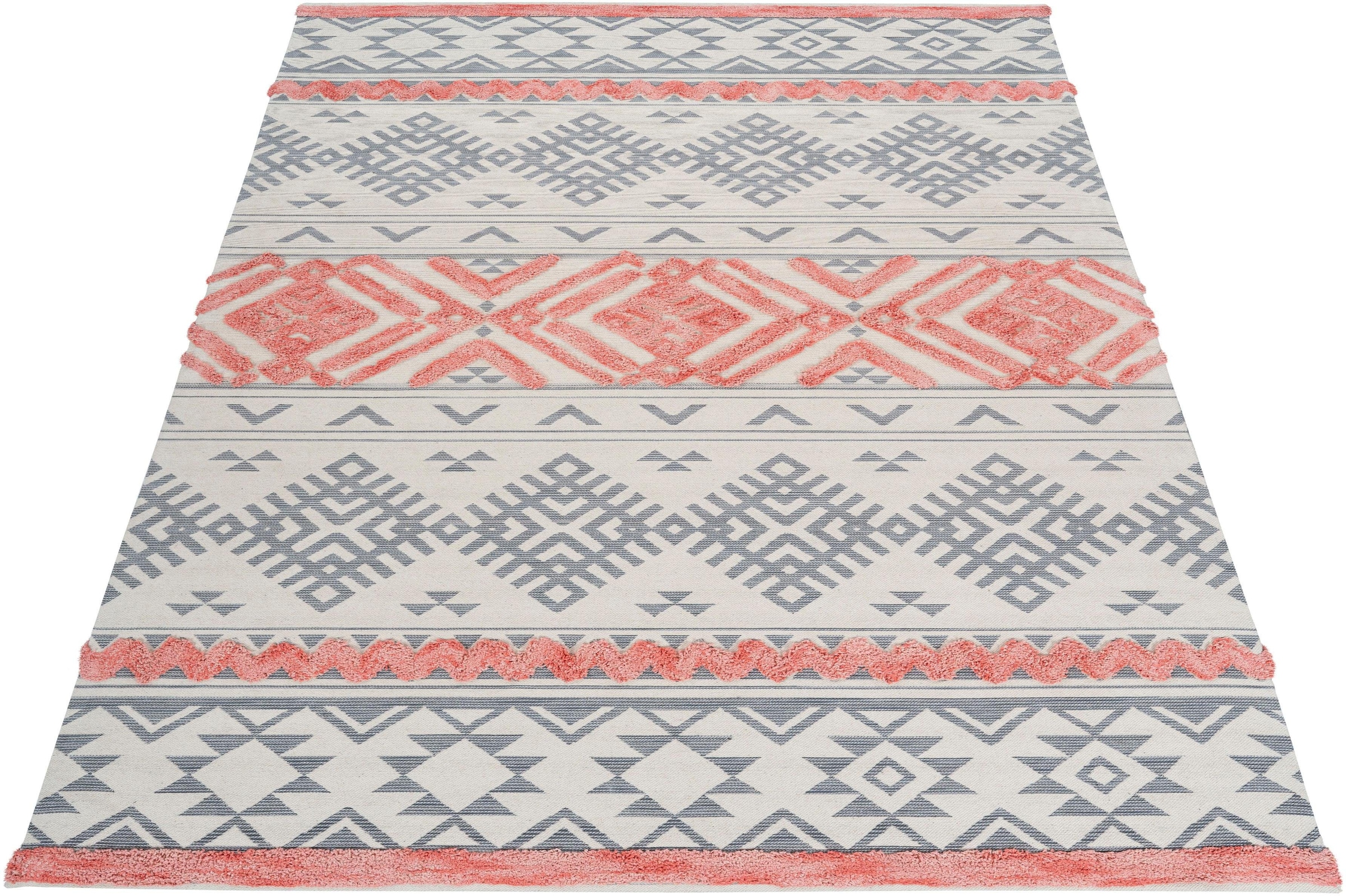 my home Teppich »Darius« rechteckig 10 mm Höhe Hoch-Tief, Pastell, Wohnzimmer