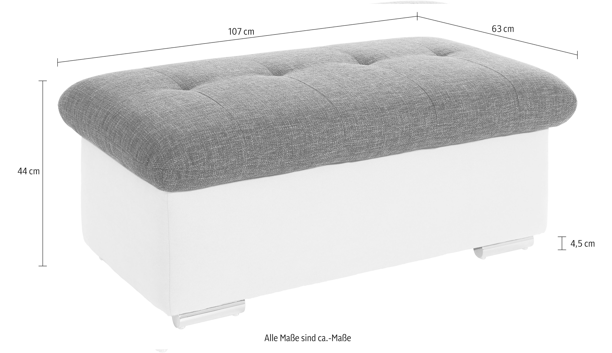 TRENDMANUFAKTUR Hocker »Reggae, Bankhocker mit toller Detailverarbeitung im Sitz«, inkl. Staufach unter der Sitzfläche