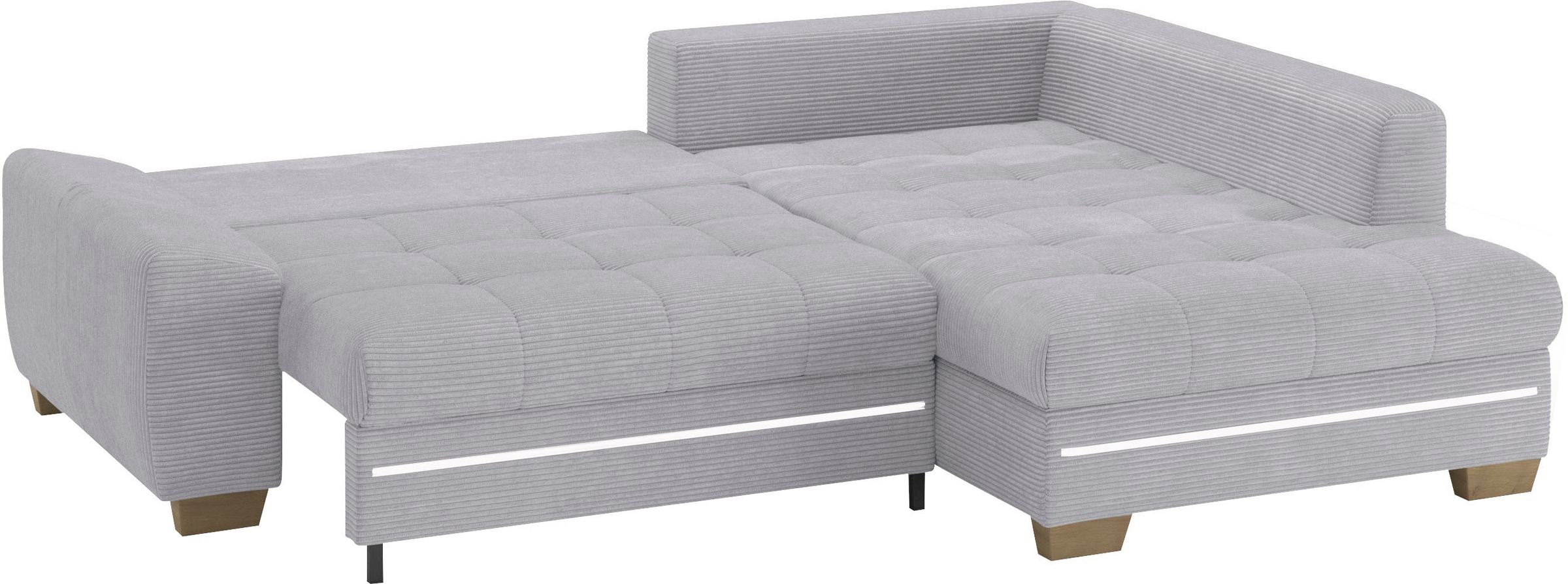 Mr. Couch Ecksofa »Nikita II, L-Form«, mit RGB-LED Beleuchtung, wahlweise mit Bett, Bettkasten, Kaltschaum