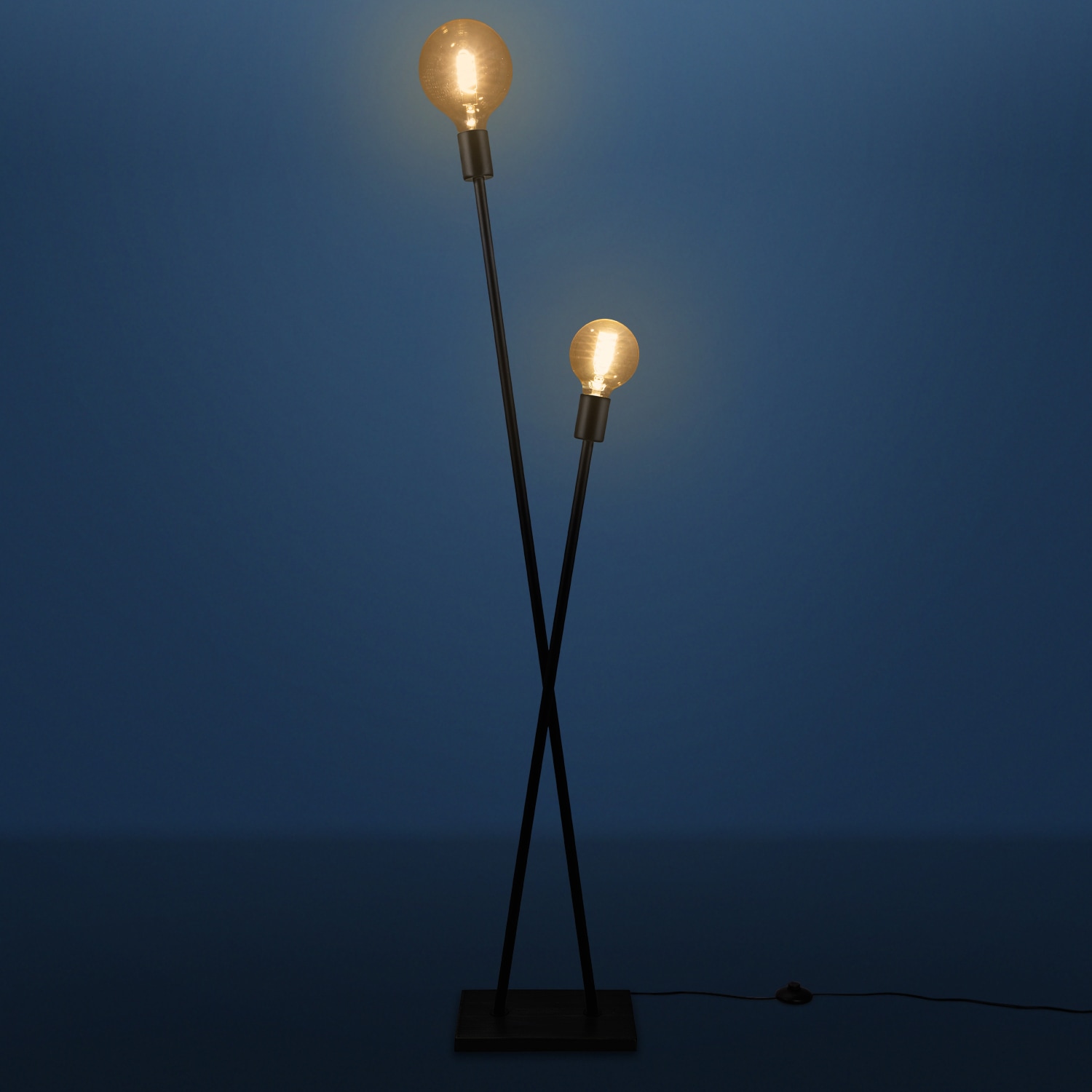 2 flammig-flammig, Home Lampe online bestellen E27 Stehlampe Design »IKS«, Retro Wohnzimmer Vintage Industrial Stehlampe LED Paco