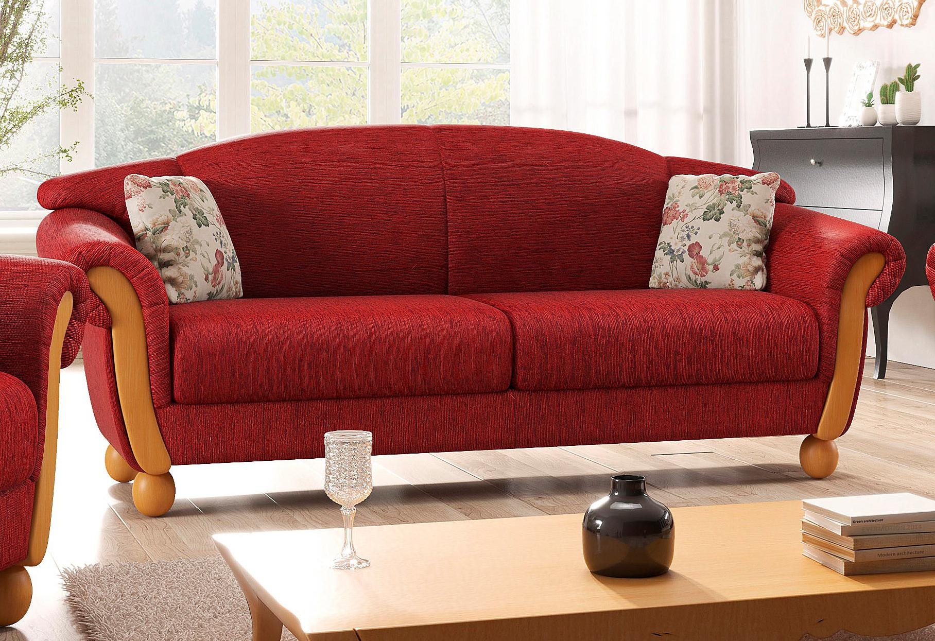 Home affaire 3-Sitzer »Milano, bequemes Sofa mit geschwungenen Armlehnen, L günstig online kaufen