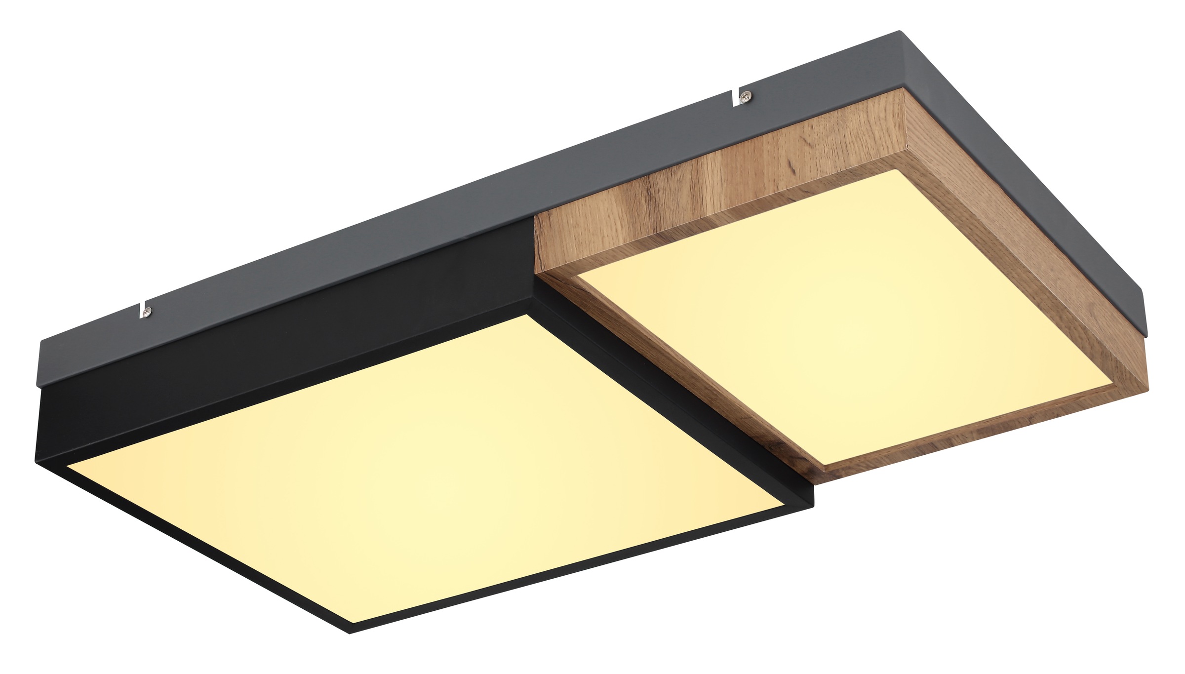 GLOBO LIGHTING LED Deckenleuchte »GUNDI« LED-Modul Warmweiß Deckenlampe/Wohnzimmer/Schlafzimmer/modern/Holz